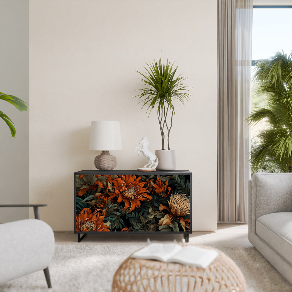 DAWN BLOOM Sideboard mit 2 Türen in Schwarz