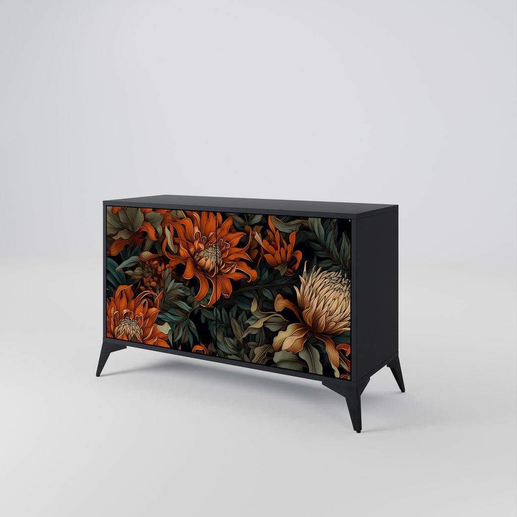 DAWN BLOOM Sideboard mit 2 Türen in Schwarz