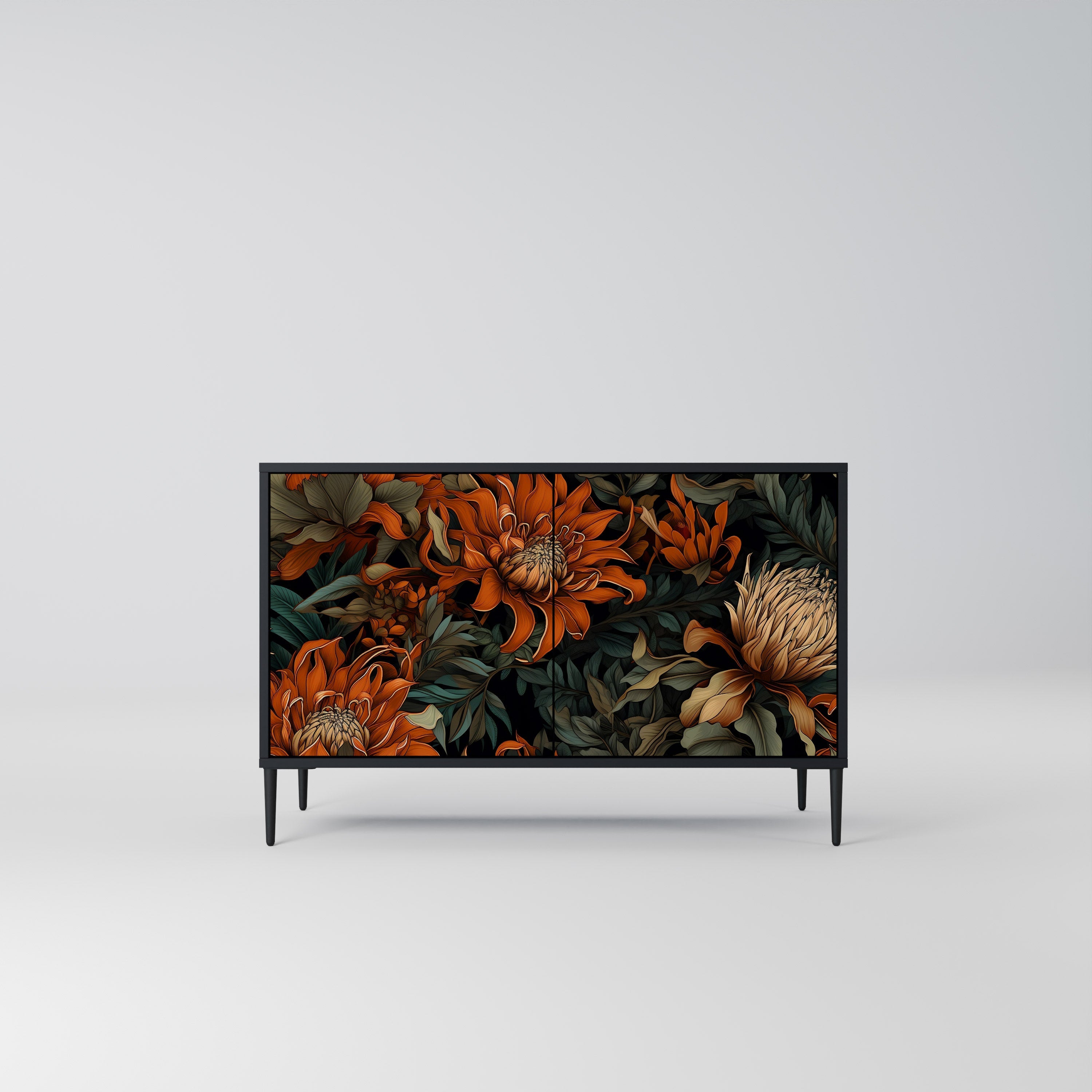 DAWN BLOOM Sideboard mit 2 Türen in Schwarz