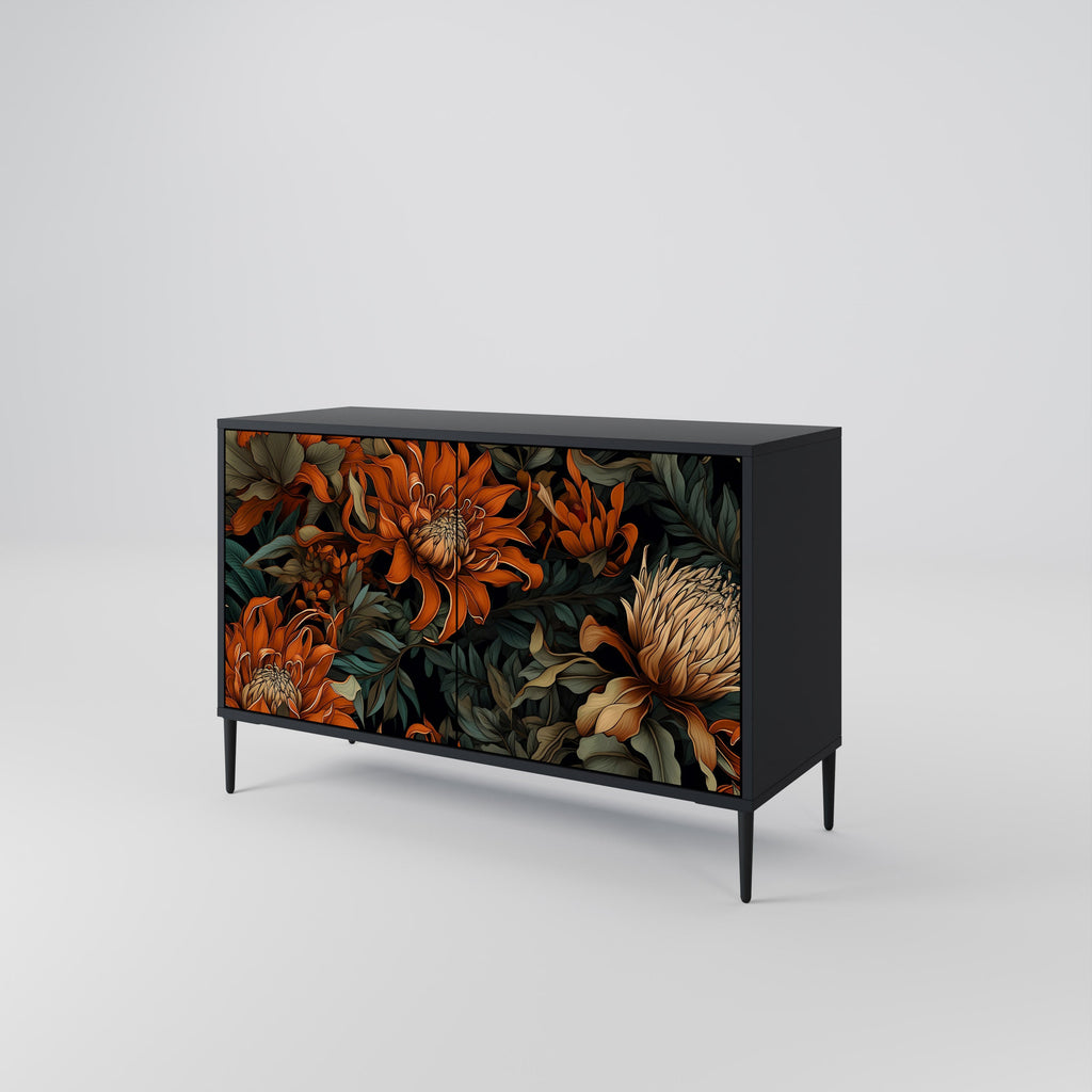 DAWN BLOOM Sideboard mit 2 Türen in Schwarz