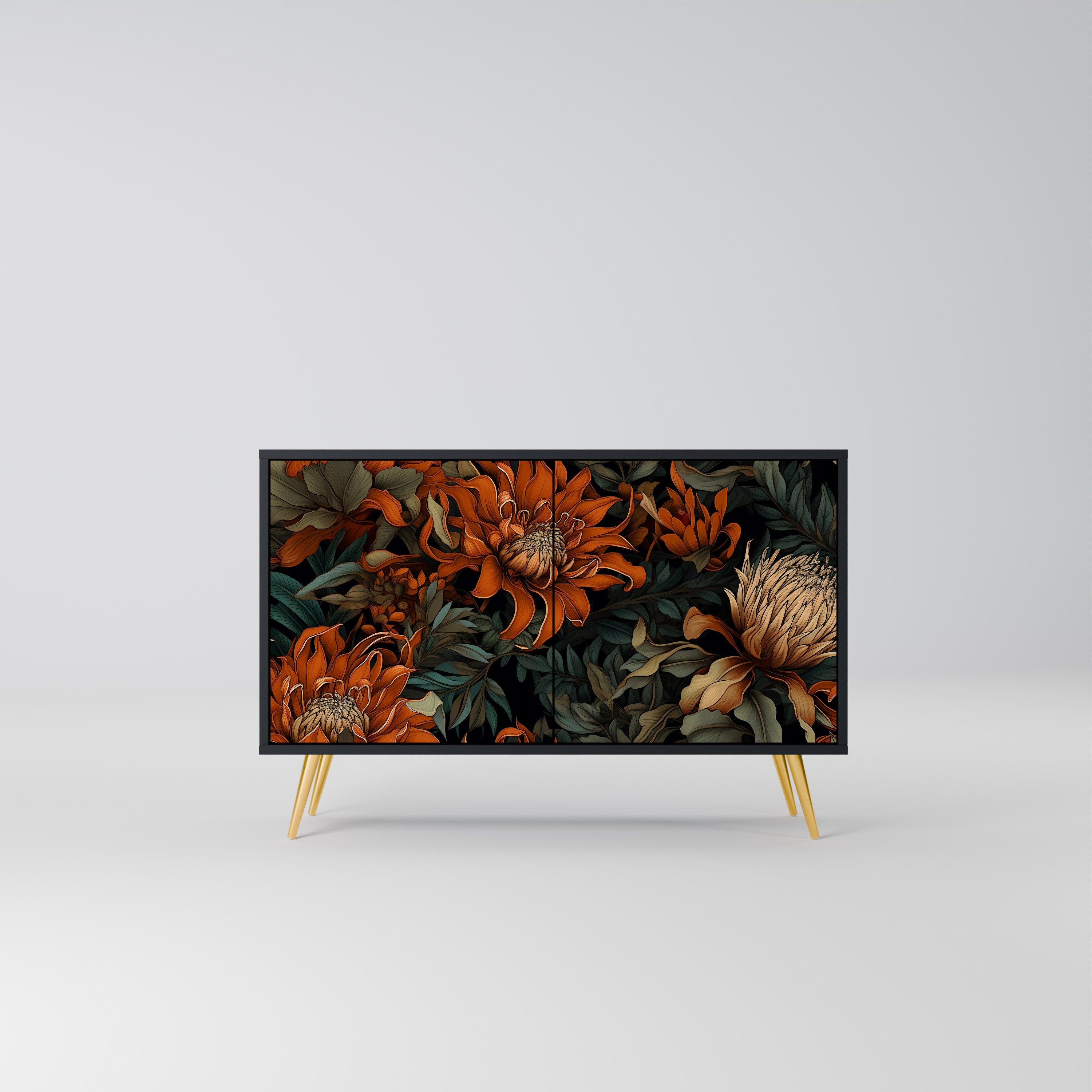 DAWN BLOOM Sideboard mit 2 Türen in Schwarz