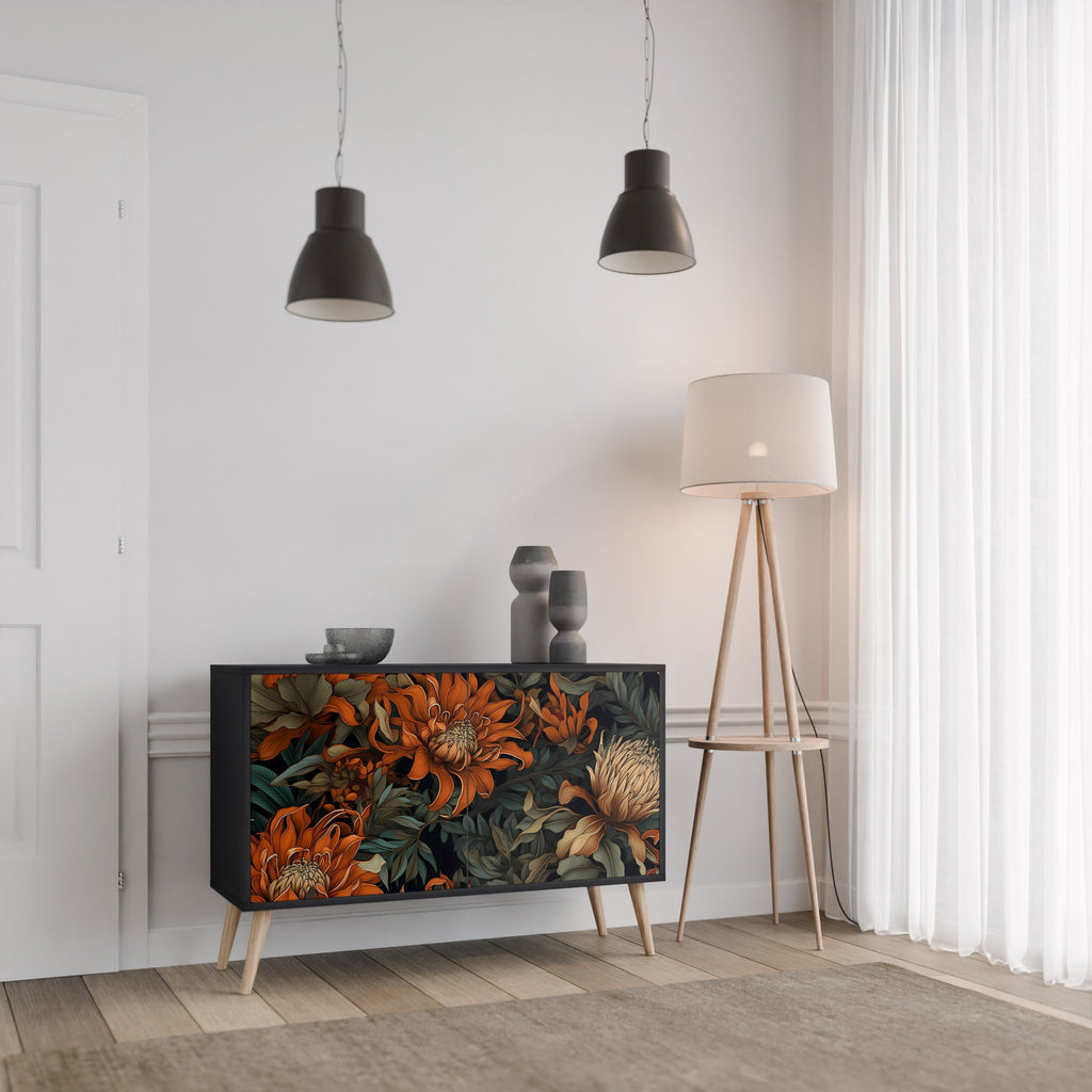 DAWN BLOOM Sideboard mit 2 Türen in Schwarz