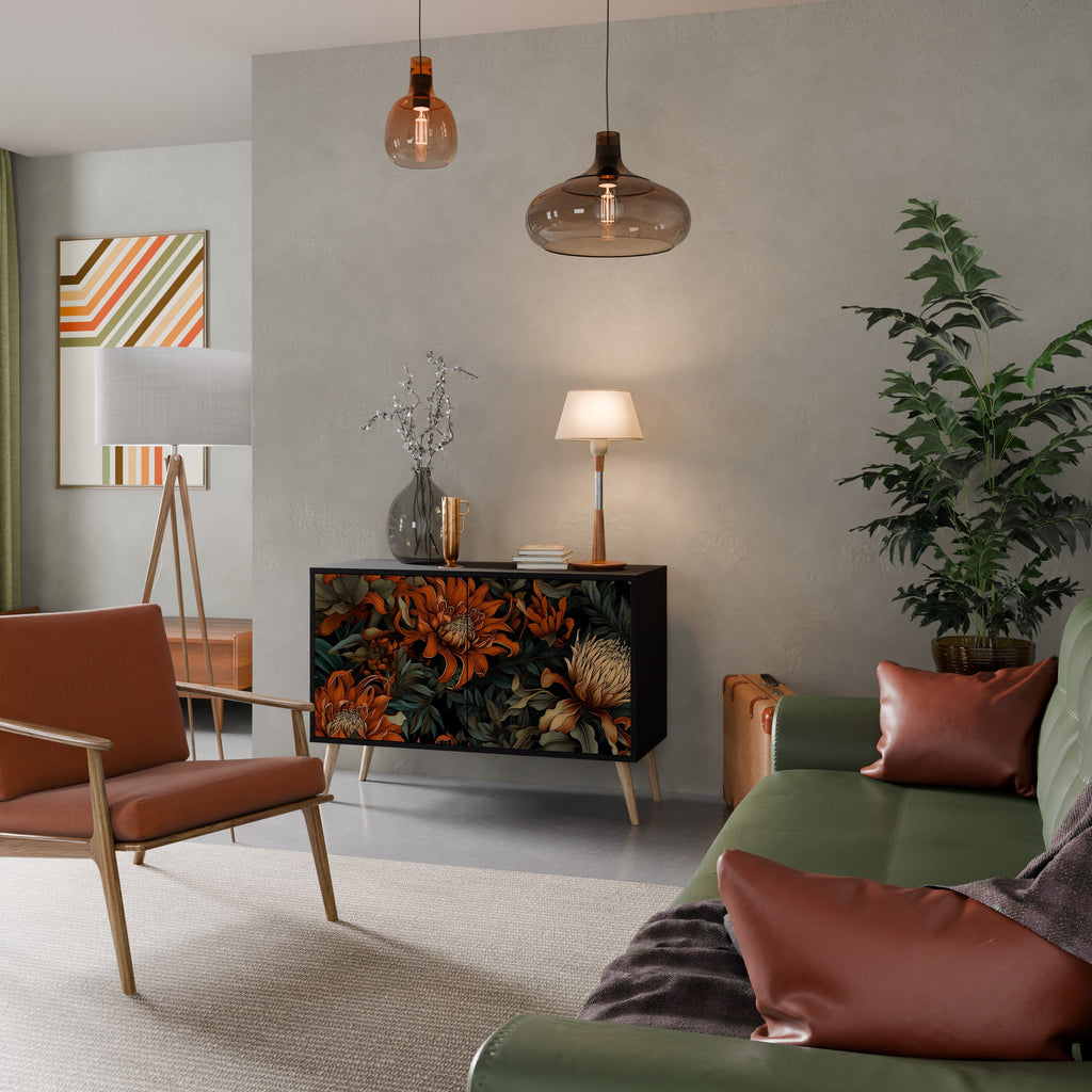 DAWN BLOOM Sideboard mit 2 Türen in Schwarz