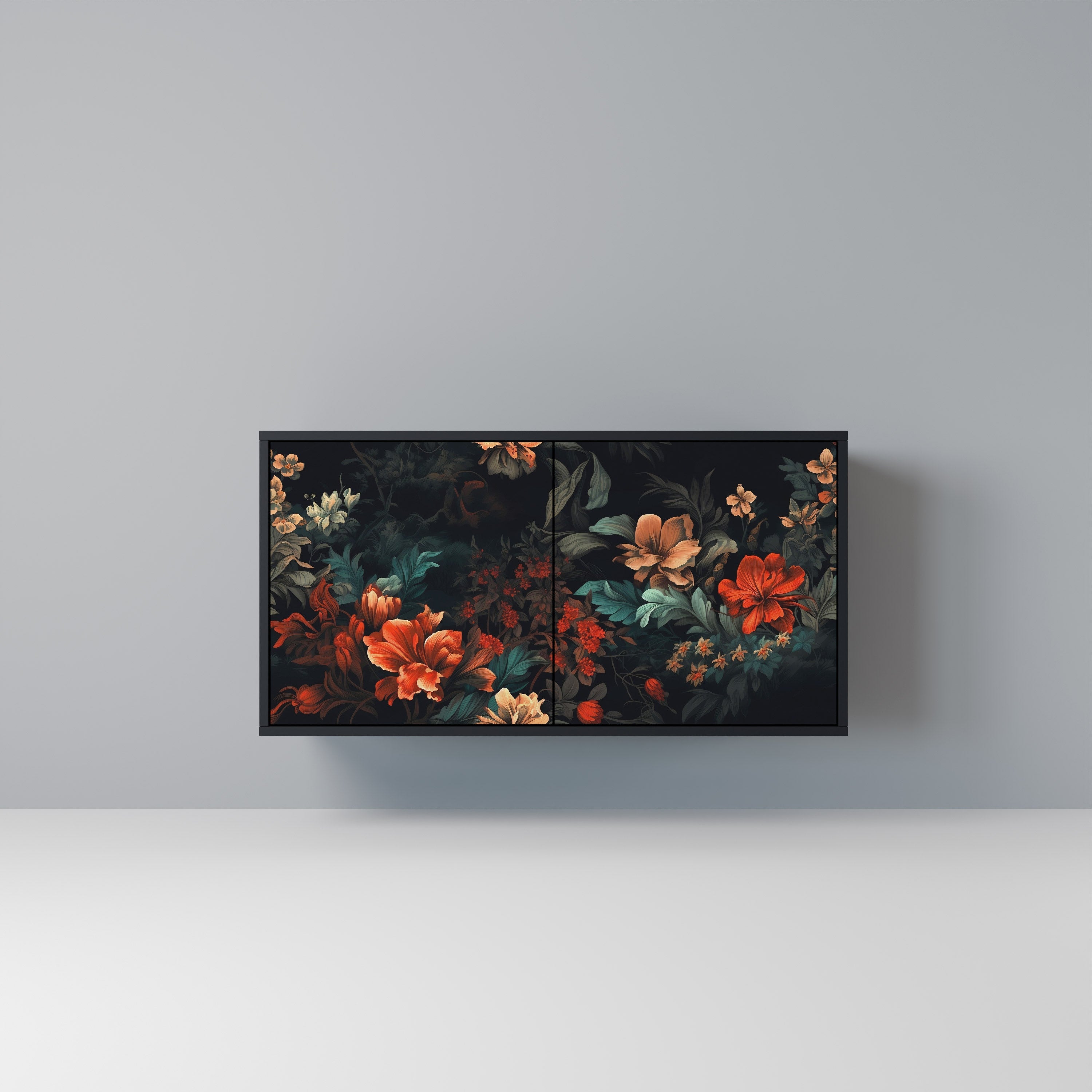 IMAGINARY BLOSSOM Sideboard mit 2 Türen in Schwarz