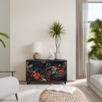 IMAGINARY BLOSSOM Sideboard mit 2 Türen in Schwarz