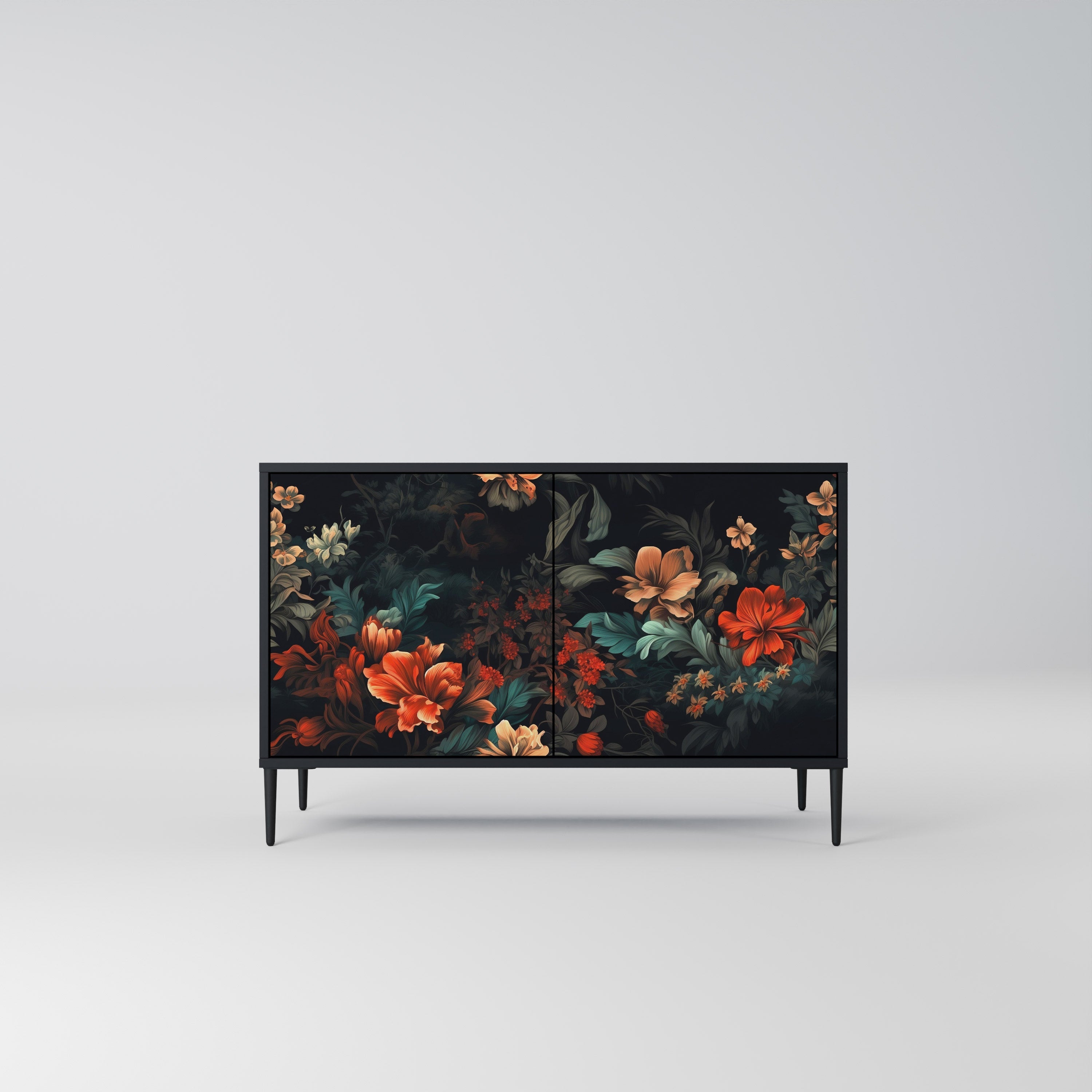 IMAGINARY BLOSSOM Sideboard mit 2 Türen in Schwarz
