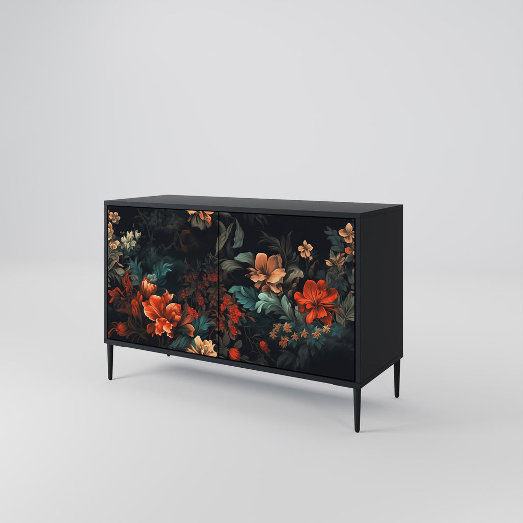 IMAGINARY BLOSSOM Sideboard mit 2 Türen in Schwarz
