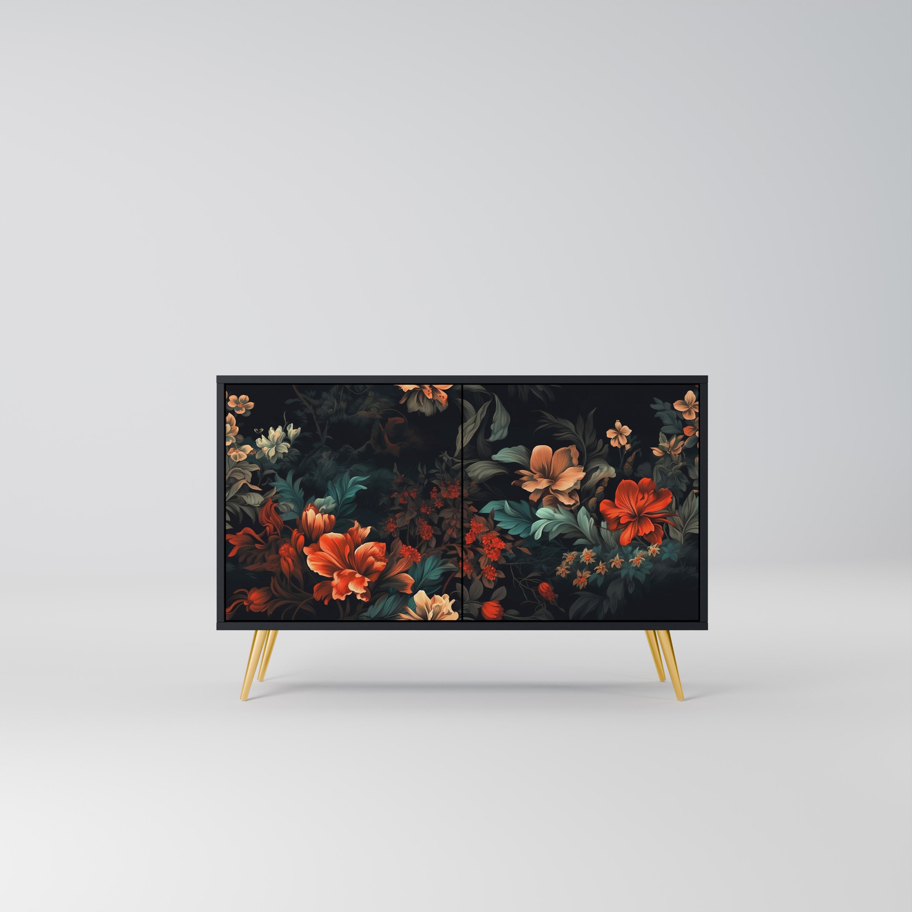 IMAGINARY BLOSSOM Sideboard mit 2 Türen in Schwarz