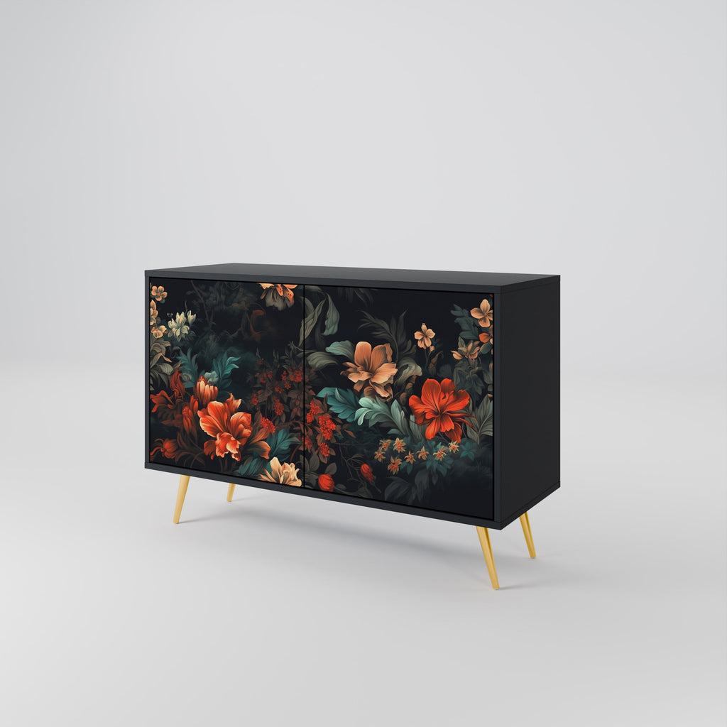 IMAGINARY BLOSSOM Sideboard mit 2 Türen in Schwarz