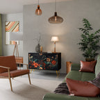 IMAGINARY BLOSSOM Sideboard mit 2 Türen in Schwarz