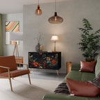 IMAGINARY BLOSSOM Sideboard mit 2 Türen in Schwarz