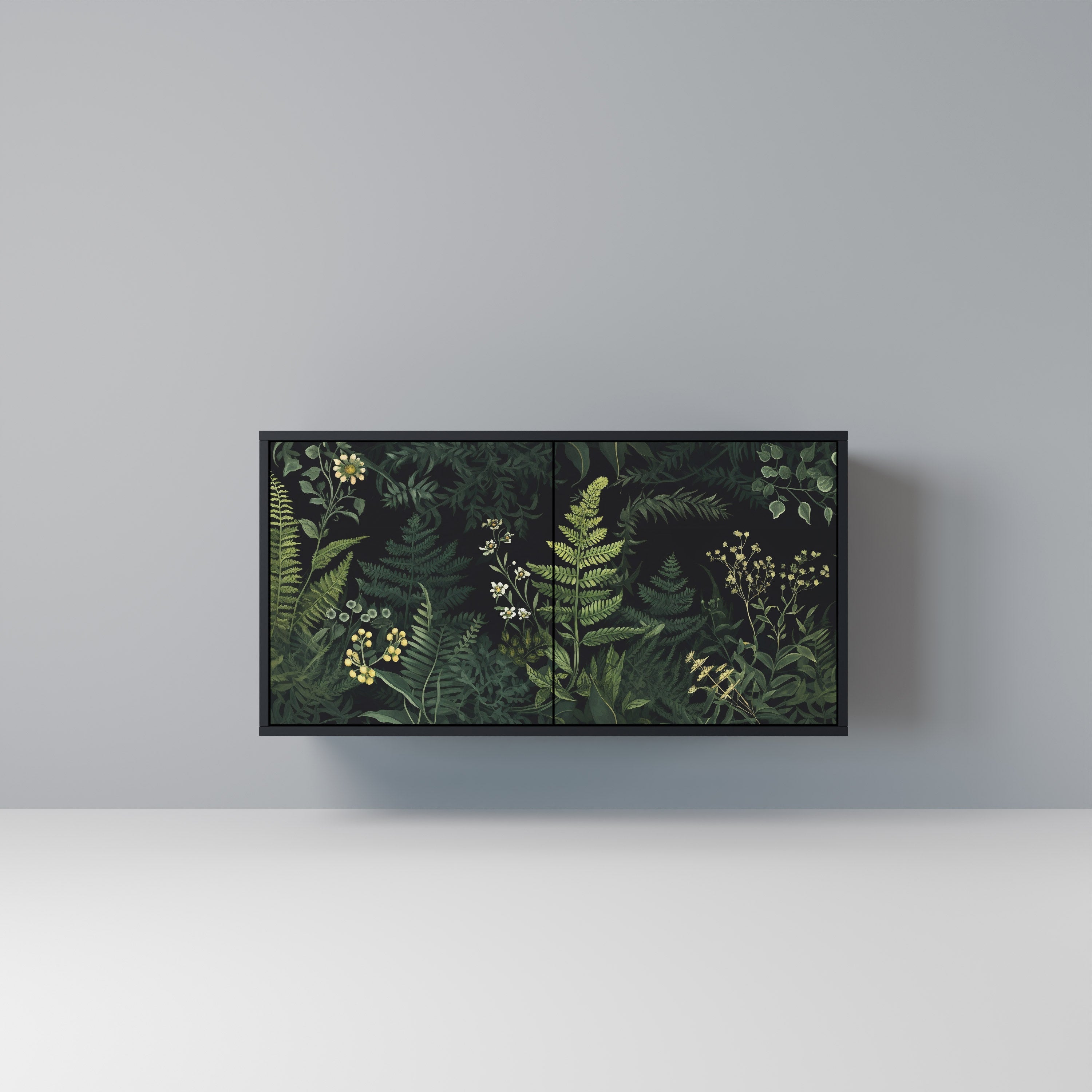 FERN FLOWERS Sideboard mit 2 Türen in Schwarz