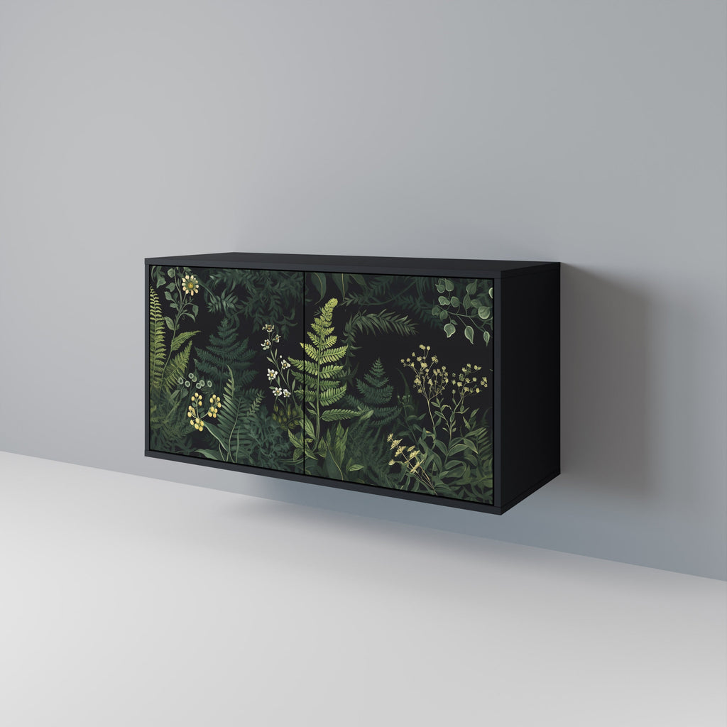 FERN FLOWERS Sideboard mit 2 Türen in Schwarz
