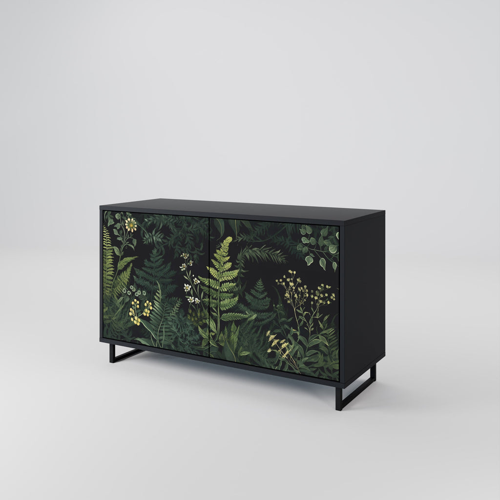 FERN FLOWERS Sideboard mit 2 Türen in Schwarz