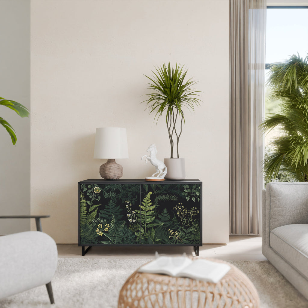 FERN FLOWERS Sideboard mit 2 Türen in Schwarz