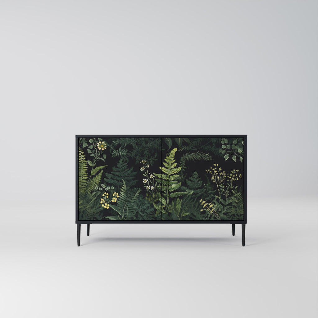 FERN FLOWERS Sideboard mit 2 Türen in Schwarz