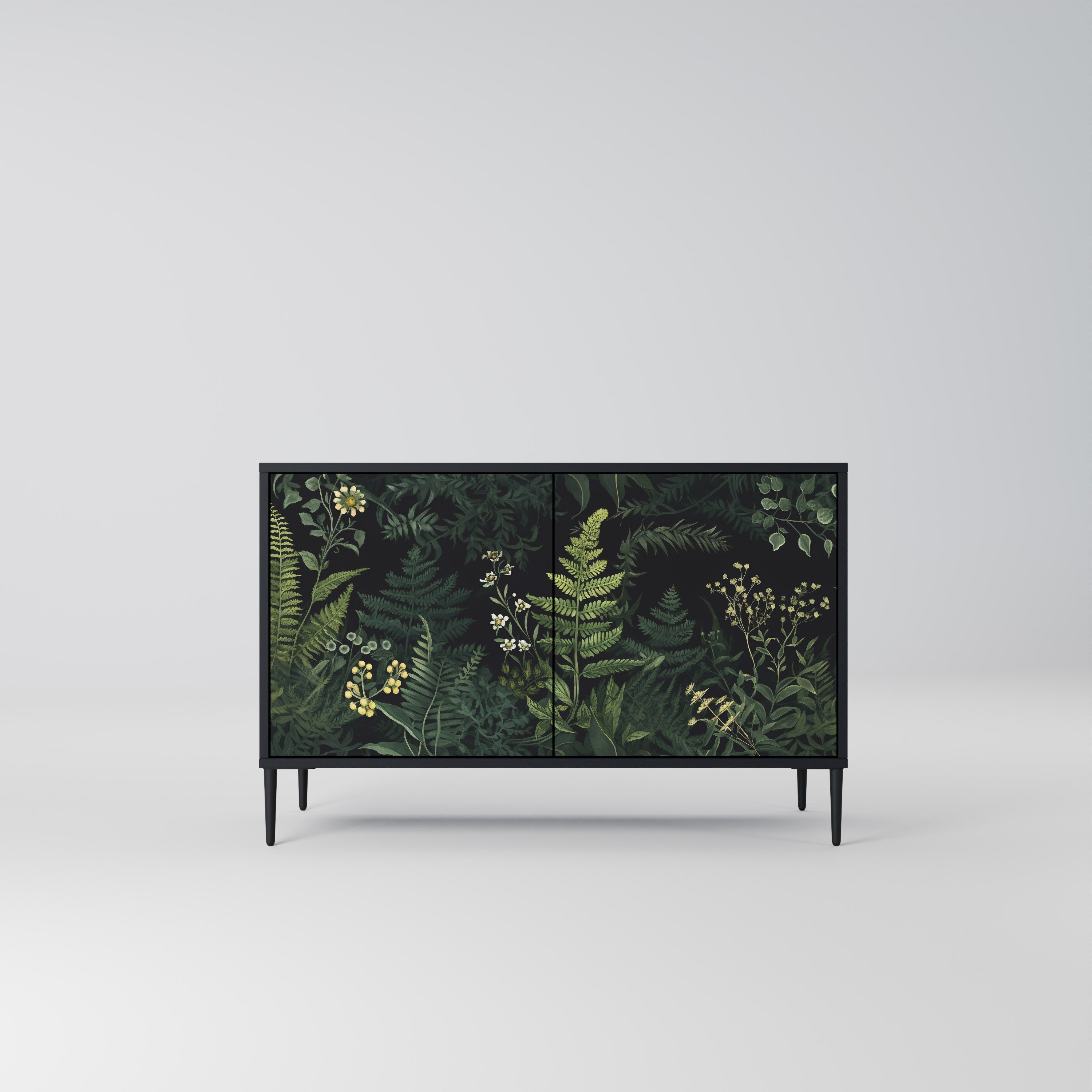 FERN FLOWERS Sideboard mit 2 Türen in Schwarz