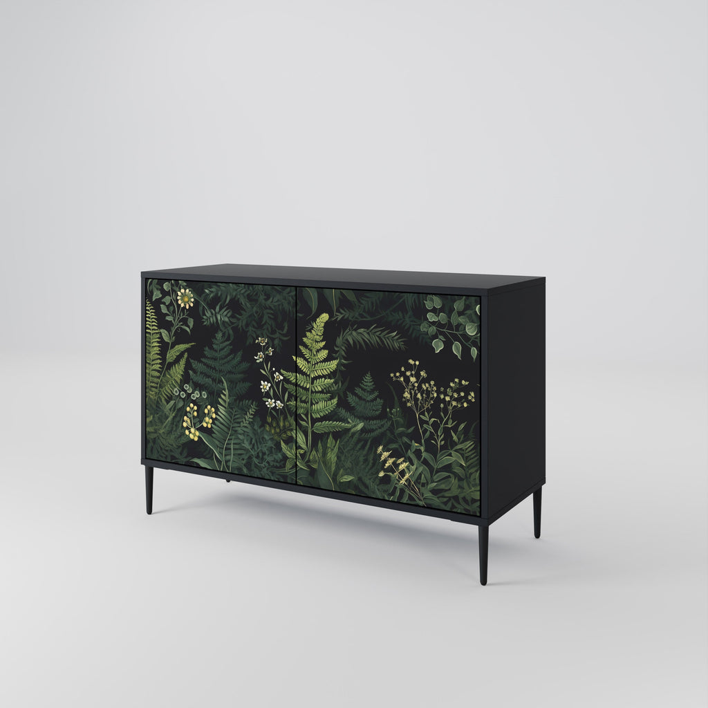 FERN FLOWERS Sideboard mit 2 Türen in Schwarz