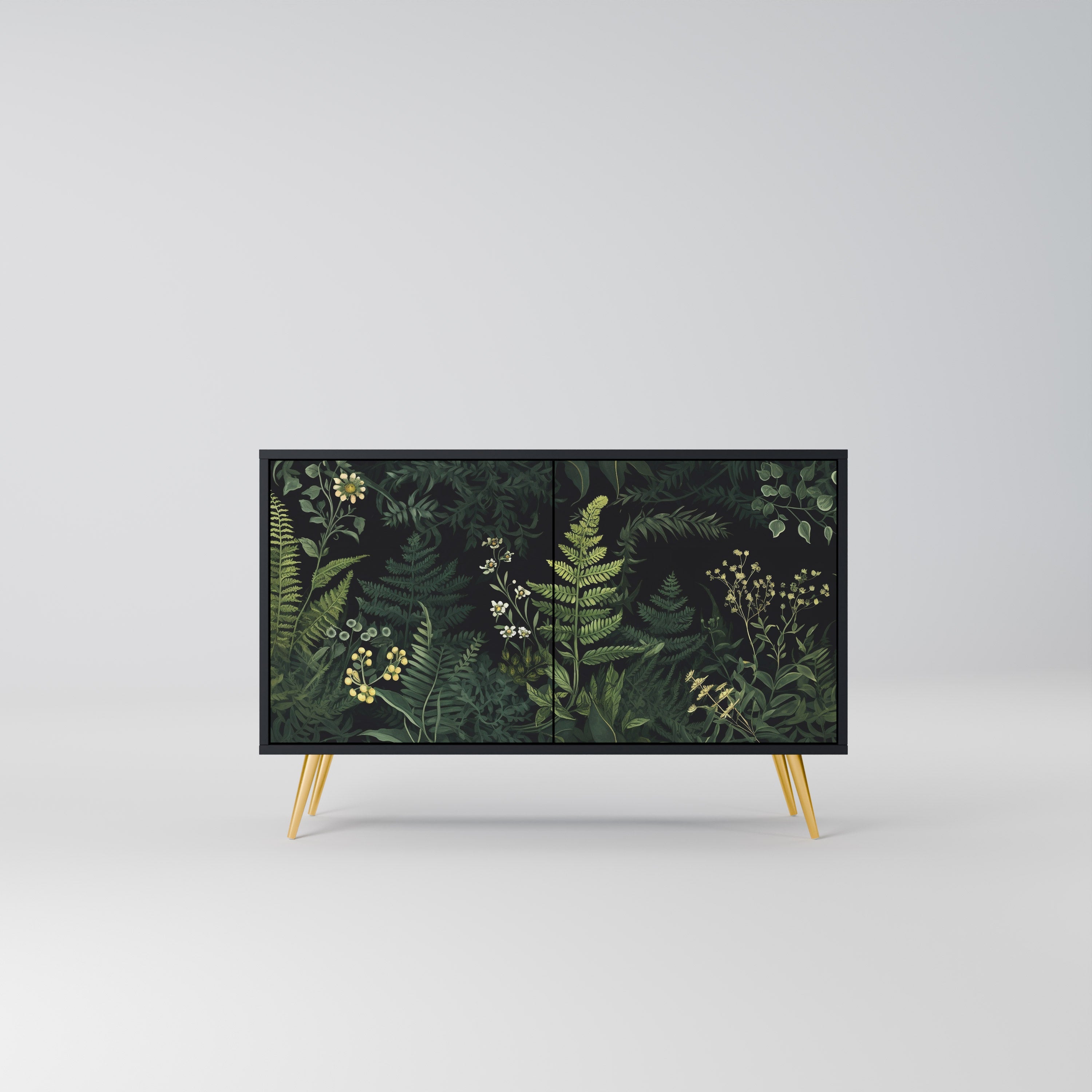 FERN FLOWERS Sideboard mit 2 Türen in Schwarz