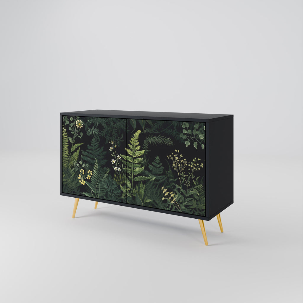 FERN FLOWERS Sideboard mit 2 Türen in Schwarz