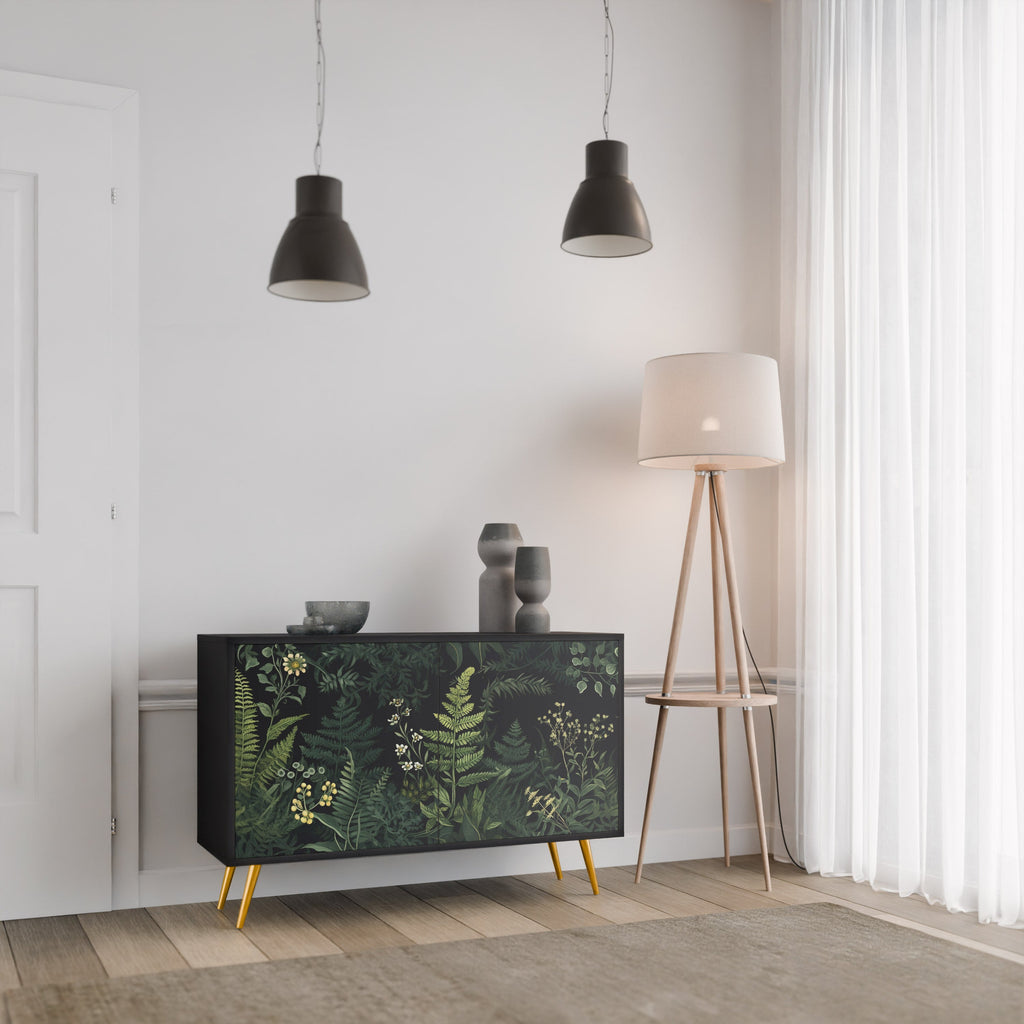 FERN FLOWERS Sideboard mit 2 Türen in Schwarz