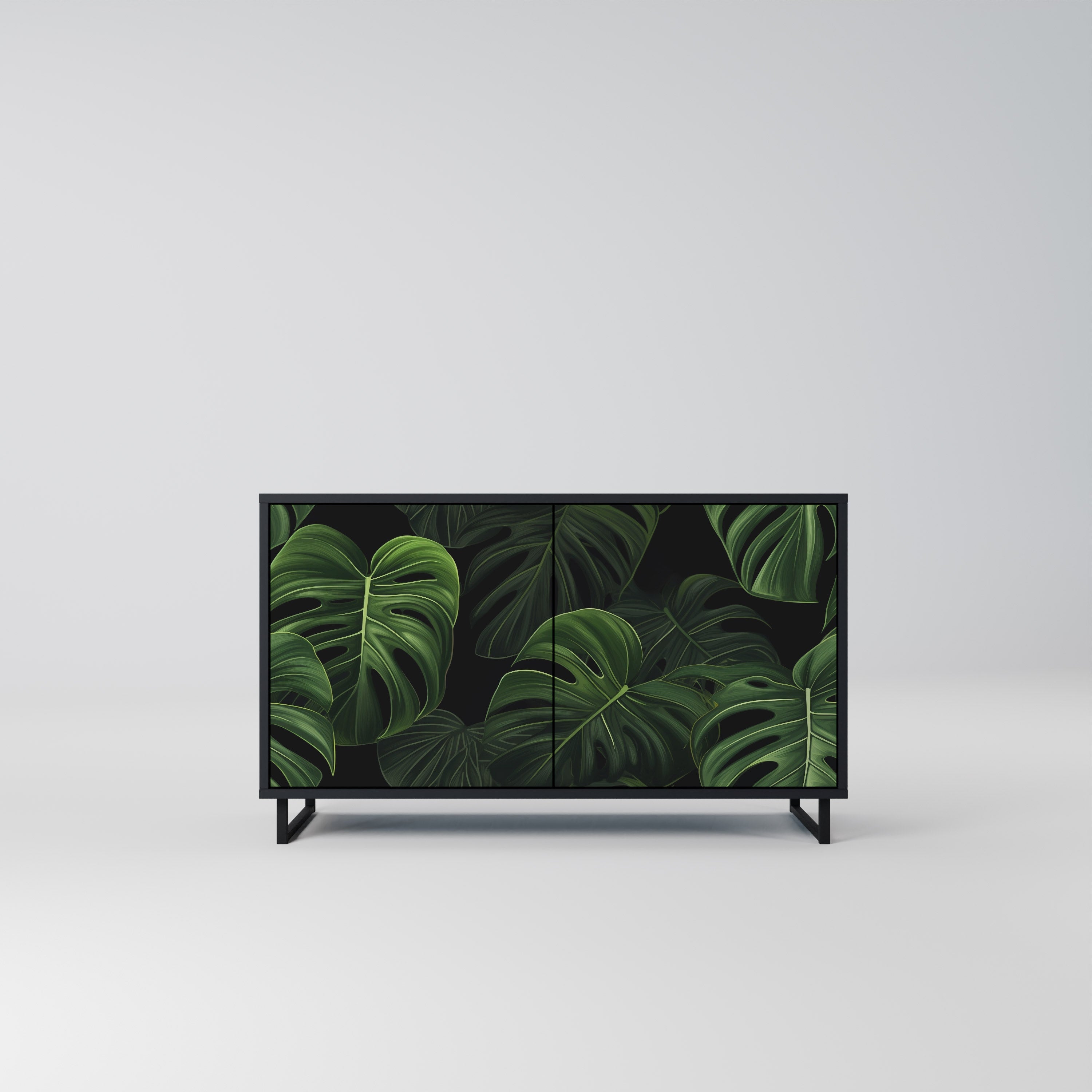 INFINITE MONSTERA Sideboard mit 2 Türen in Schwarz