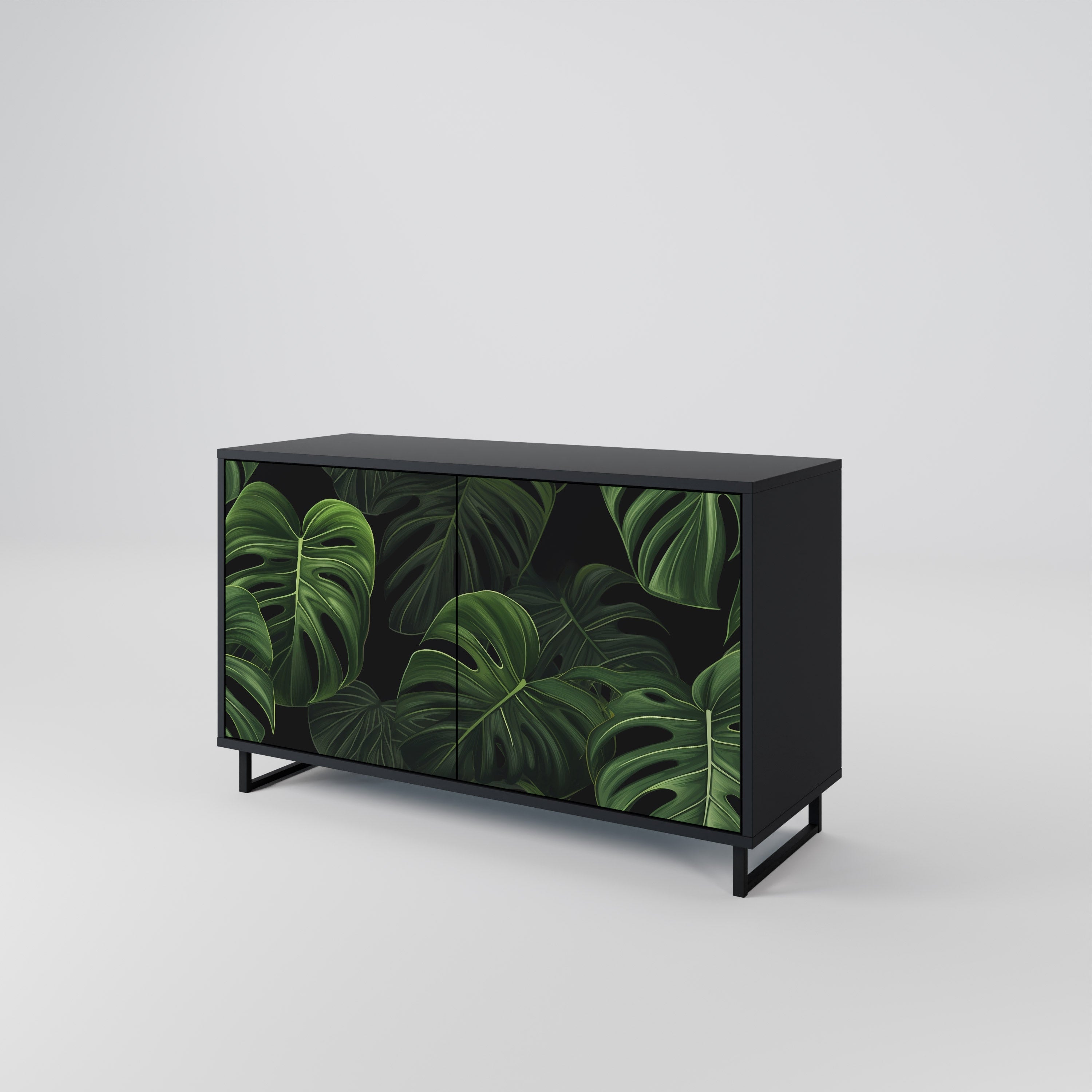 INFINITE MONSTERA Sideboard mit 2 Türen in Schwarz