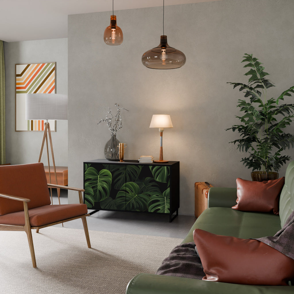 INFINITE MONSTERA Sideboard mit 2 Türen in Schwarz