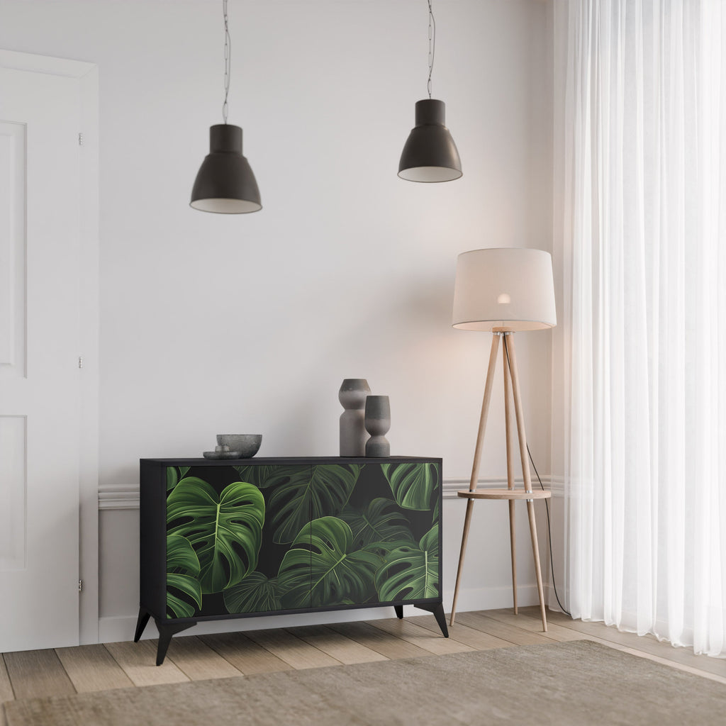 INFINITE MONSTERA Sideboard mit 2 Türen in Schwarz