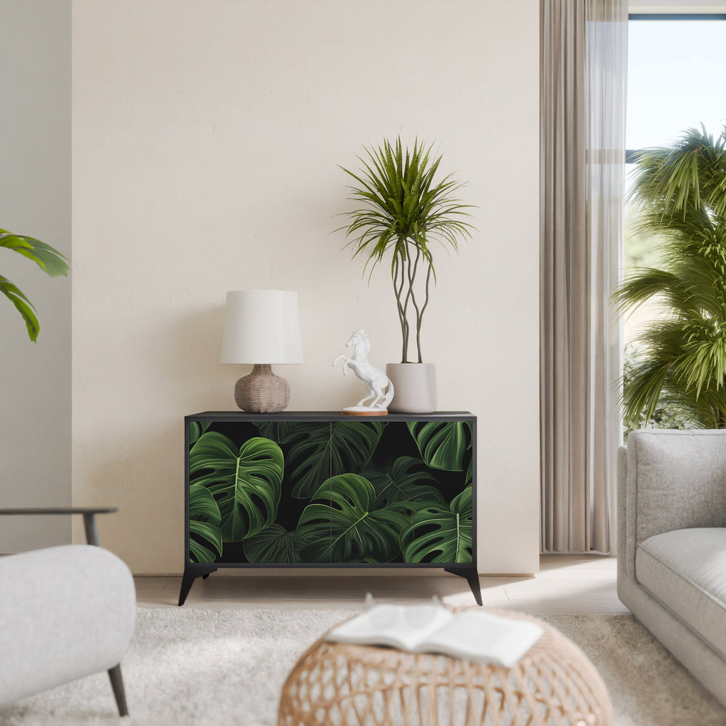 INFINITE MONSTERA Sideboard mit 2 Türen in Schwarz