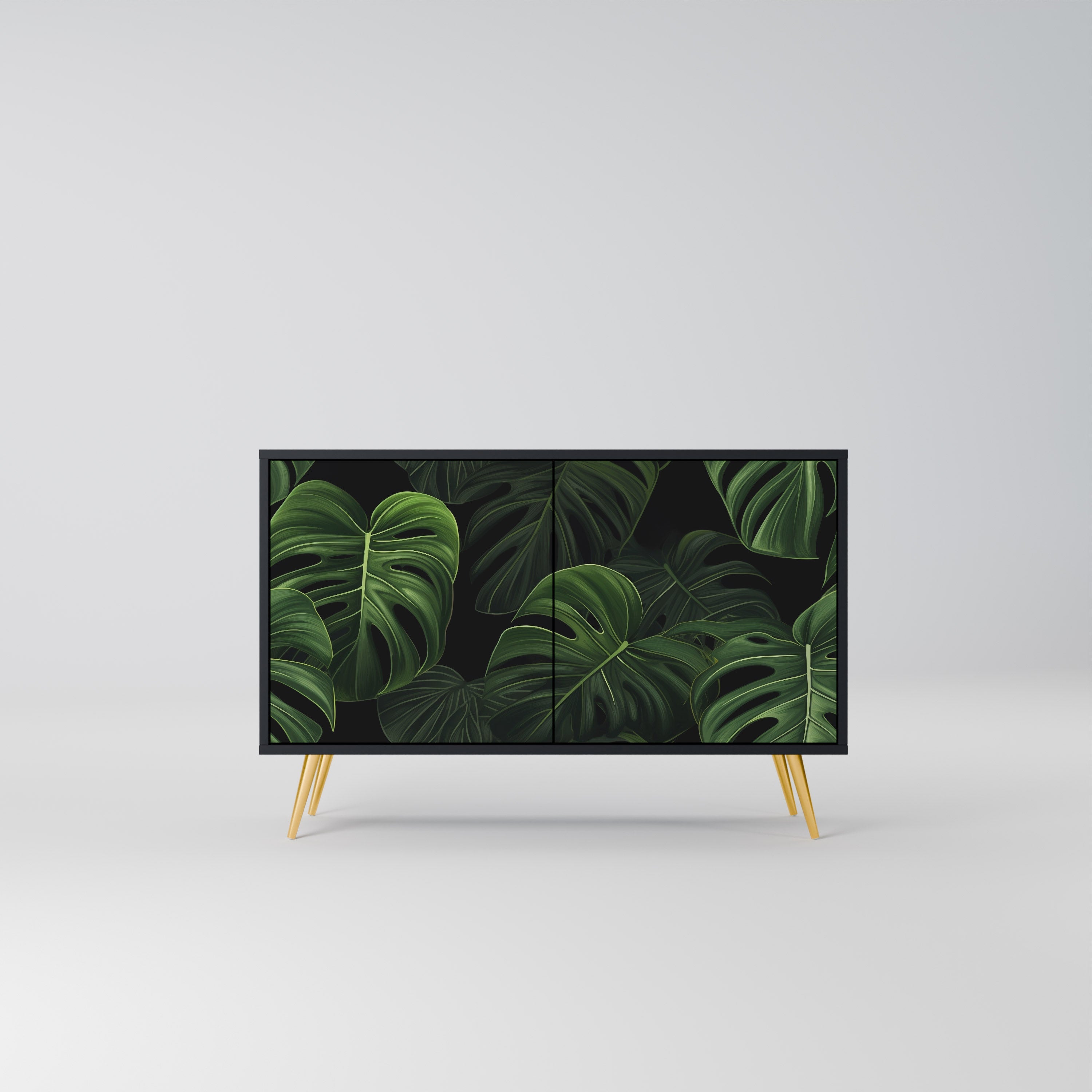 INFINITE MONSTERA Sideboard mit 2 Türen in Schwarz