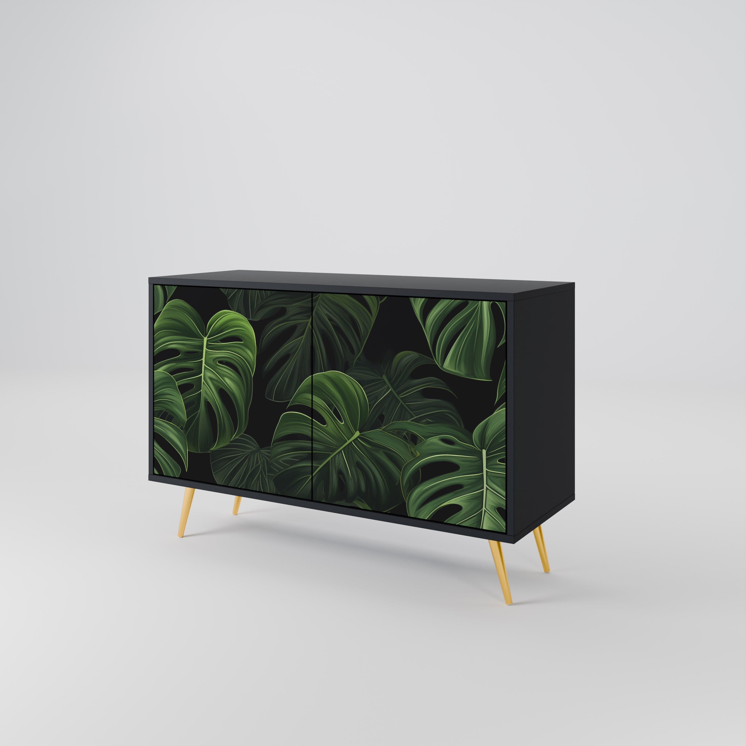 INFINITE MONSTERA Sideboard mit 2 Türen in Schwarz