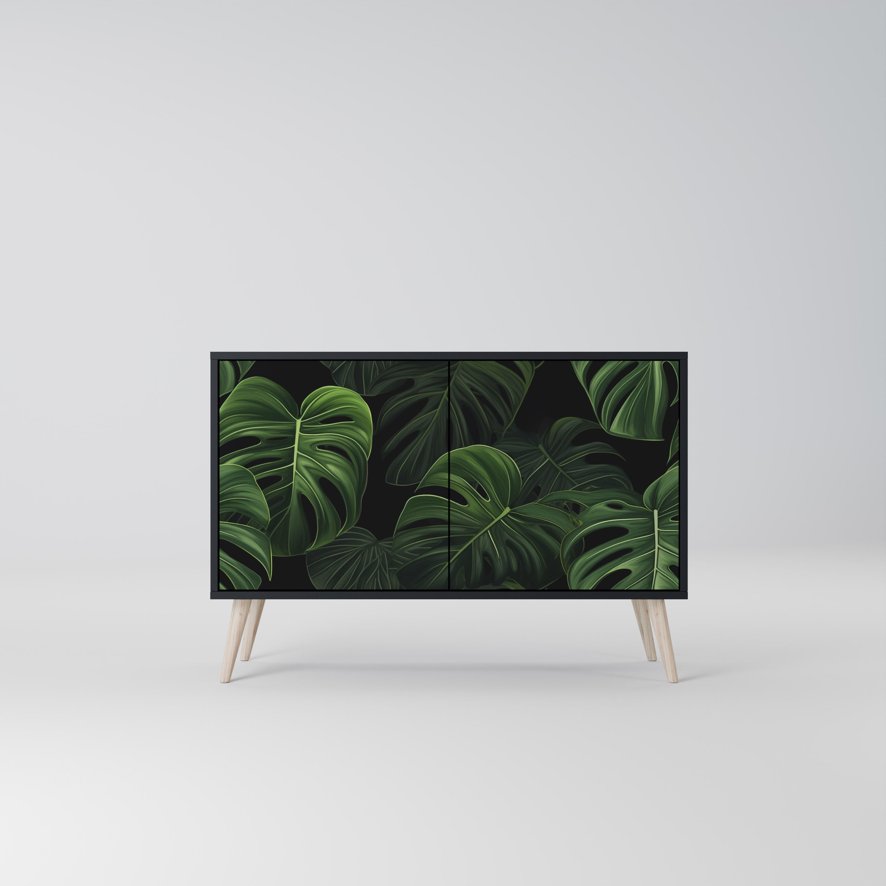 INFINITE MONSTERA Sideboard mit 2 Türen in Schwarz