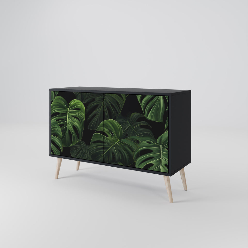 INFINITE MONSTERA Sideboard mit 2 Türen in Schwarz