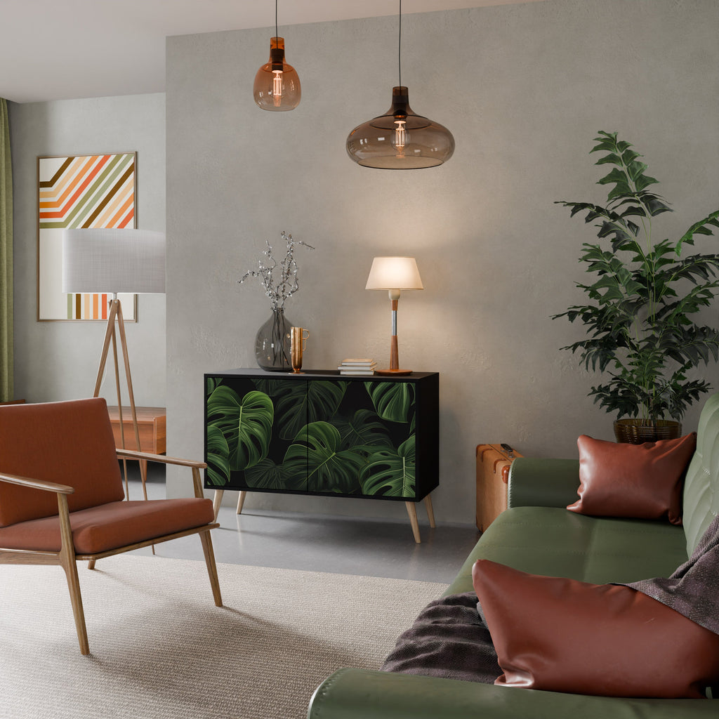 INFINITE MONSTERA Sideboard mit 2 Türen in Schwarz