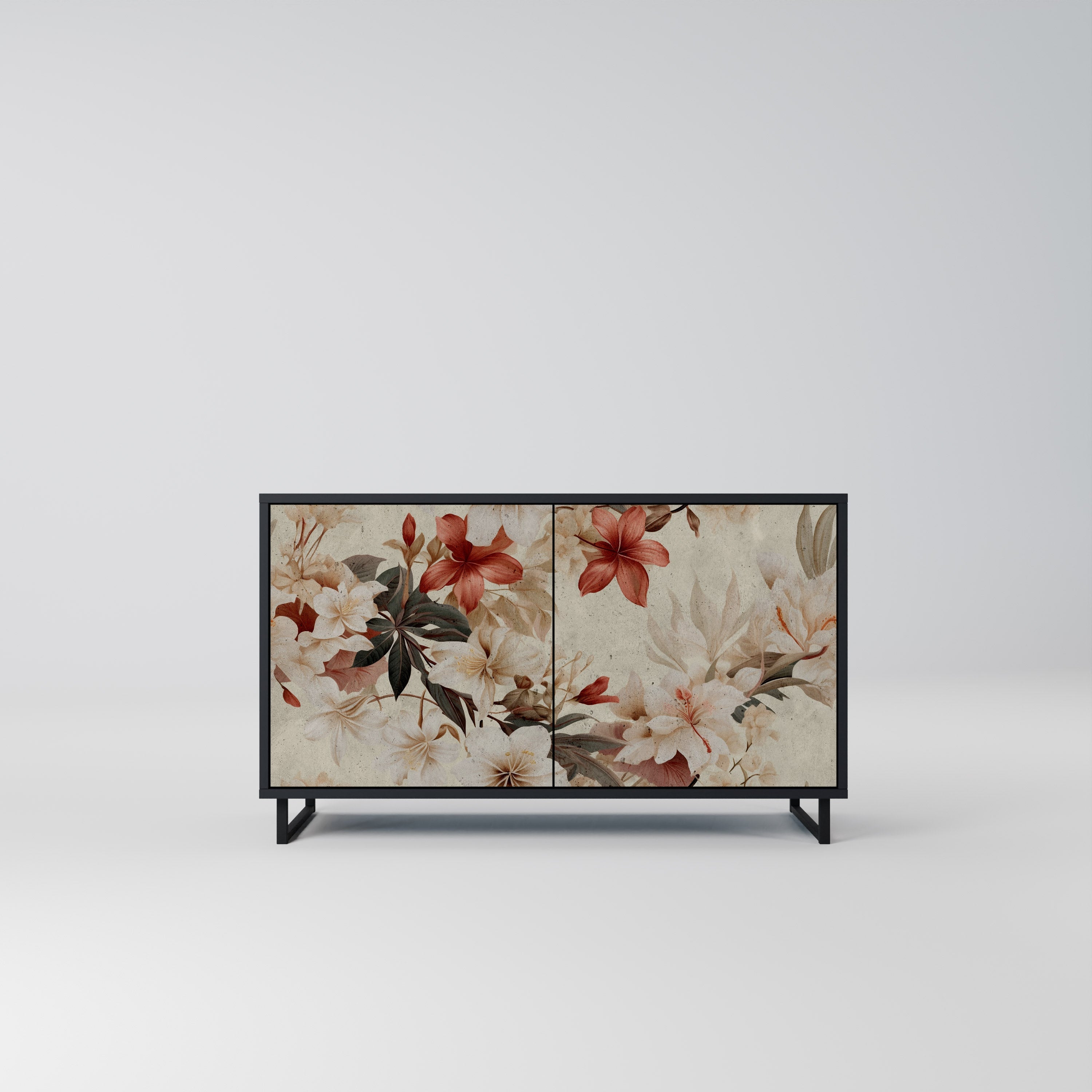 PETAL HARMONY Sideboard mit 2 Türen in Schwarz