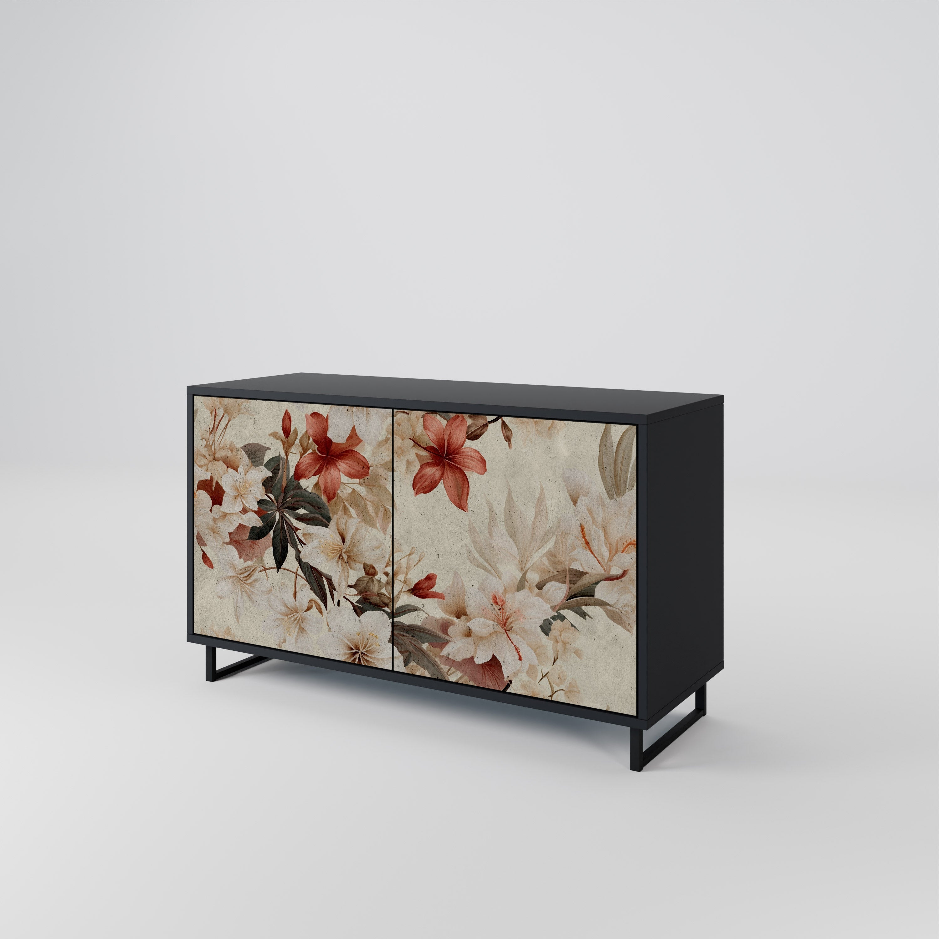 PETAL HARMONY Sideboard mit 2 Türen in Schwarz
