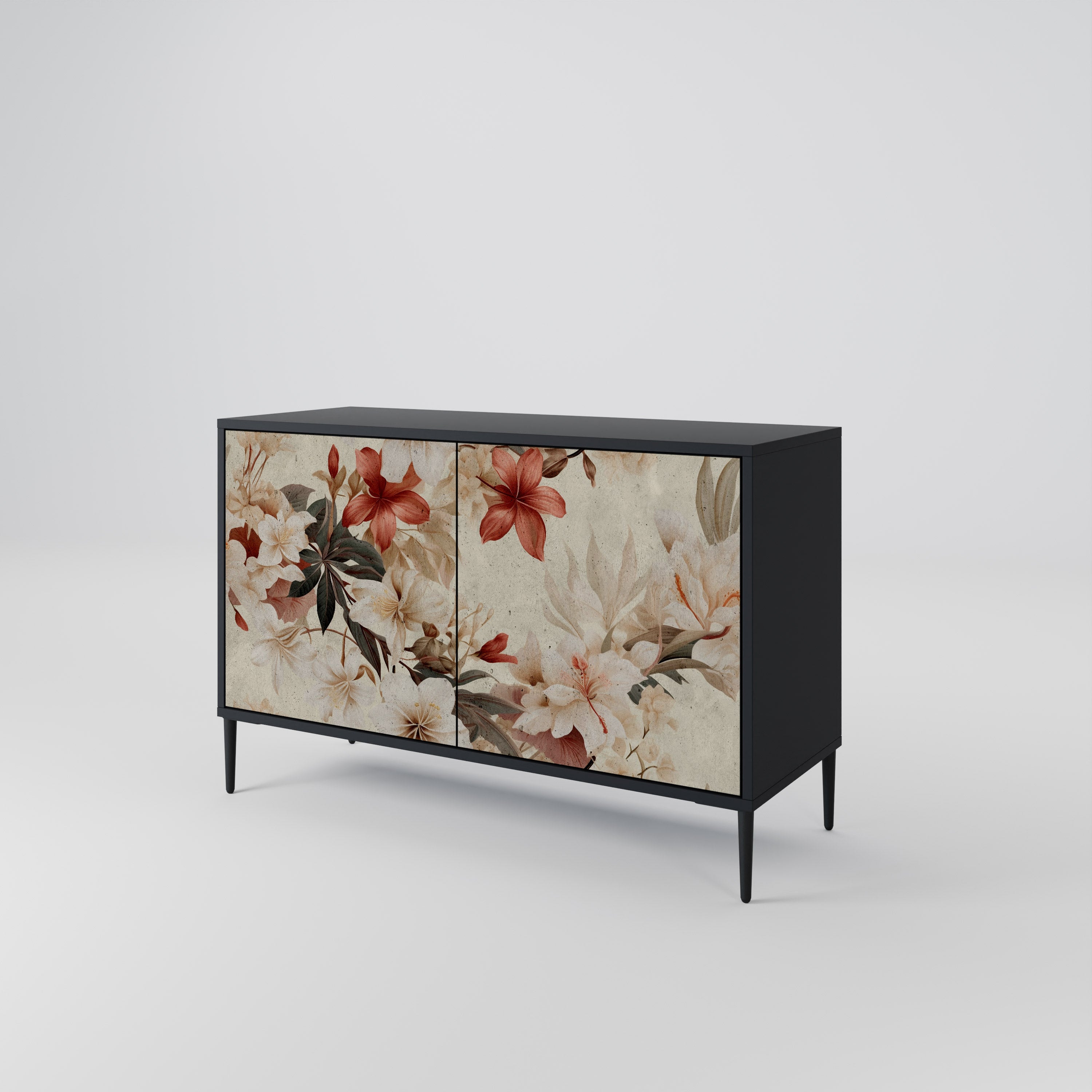 PETAL HARMONY Sideboard mit 2 Türen in Schwarz