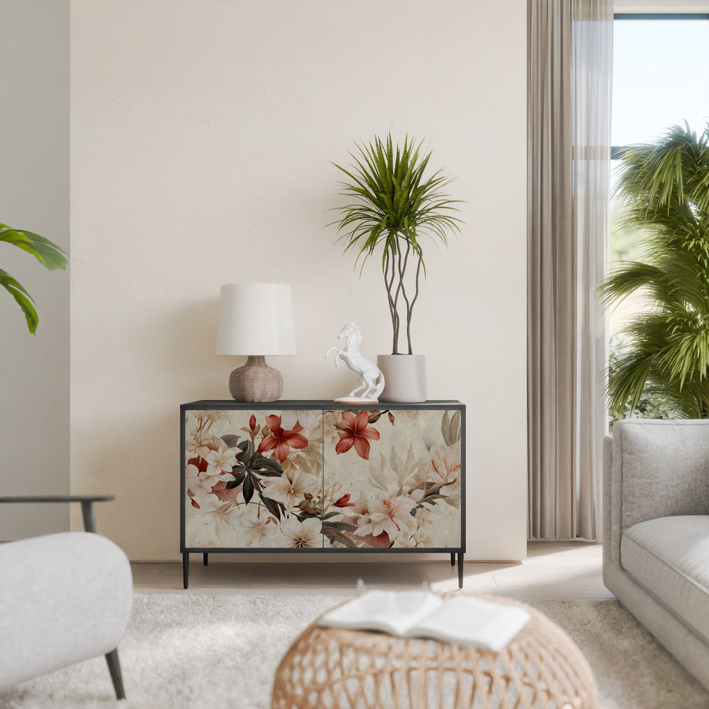 PETAL HARMONY Sideboard mit 2 Türen in Schwarz