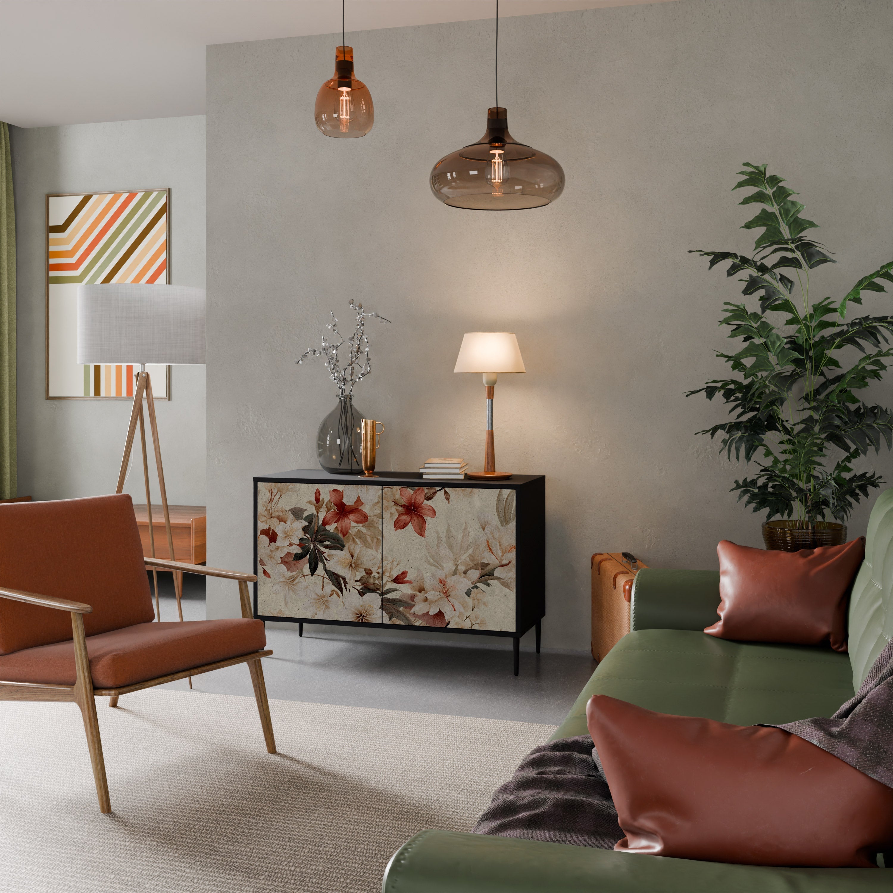 PETAL HARMONY Sideboard mit 2 Türen in Schwarz