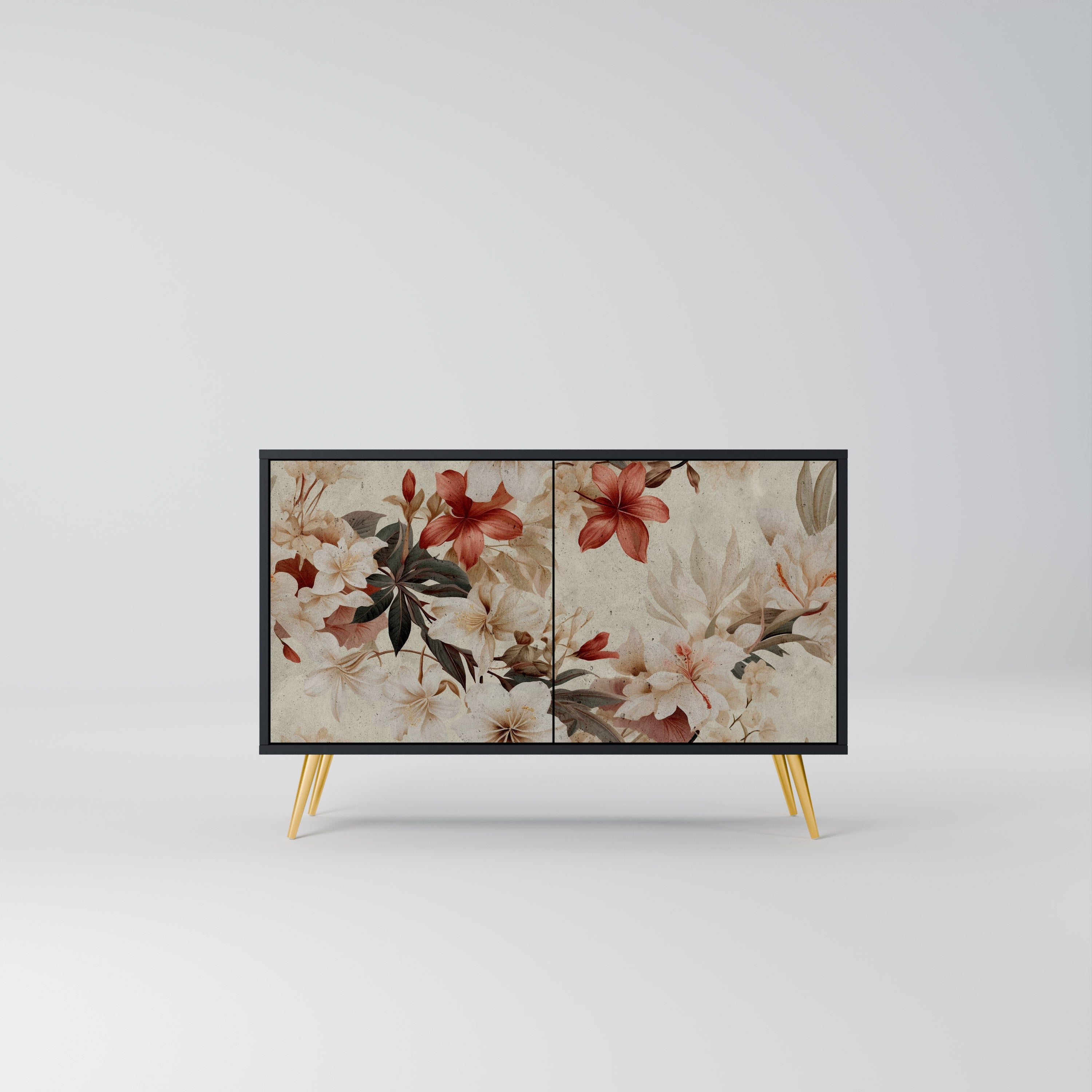 PETAL HARMONY Sideboard mit 2 Türen in Schwarz