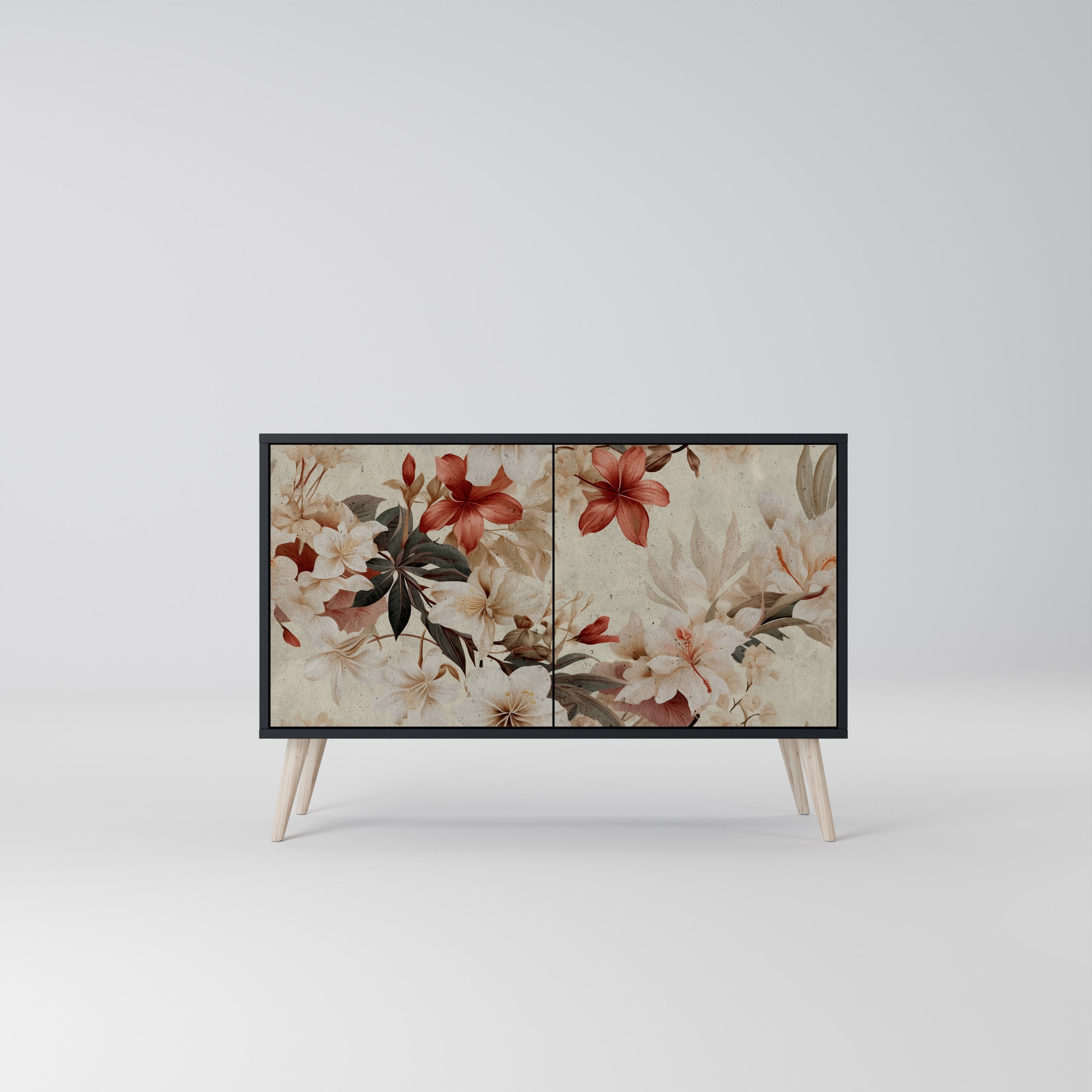 PETAL HARMONY Sideboard mit 2 Türen in Schwarz