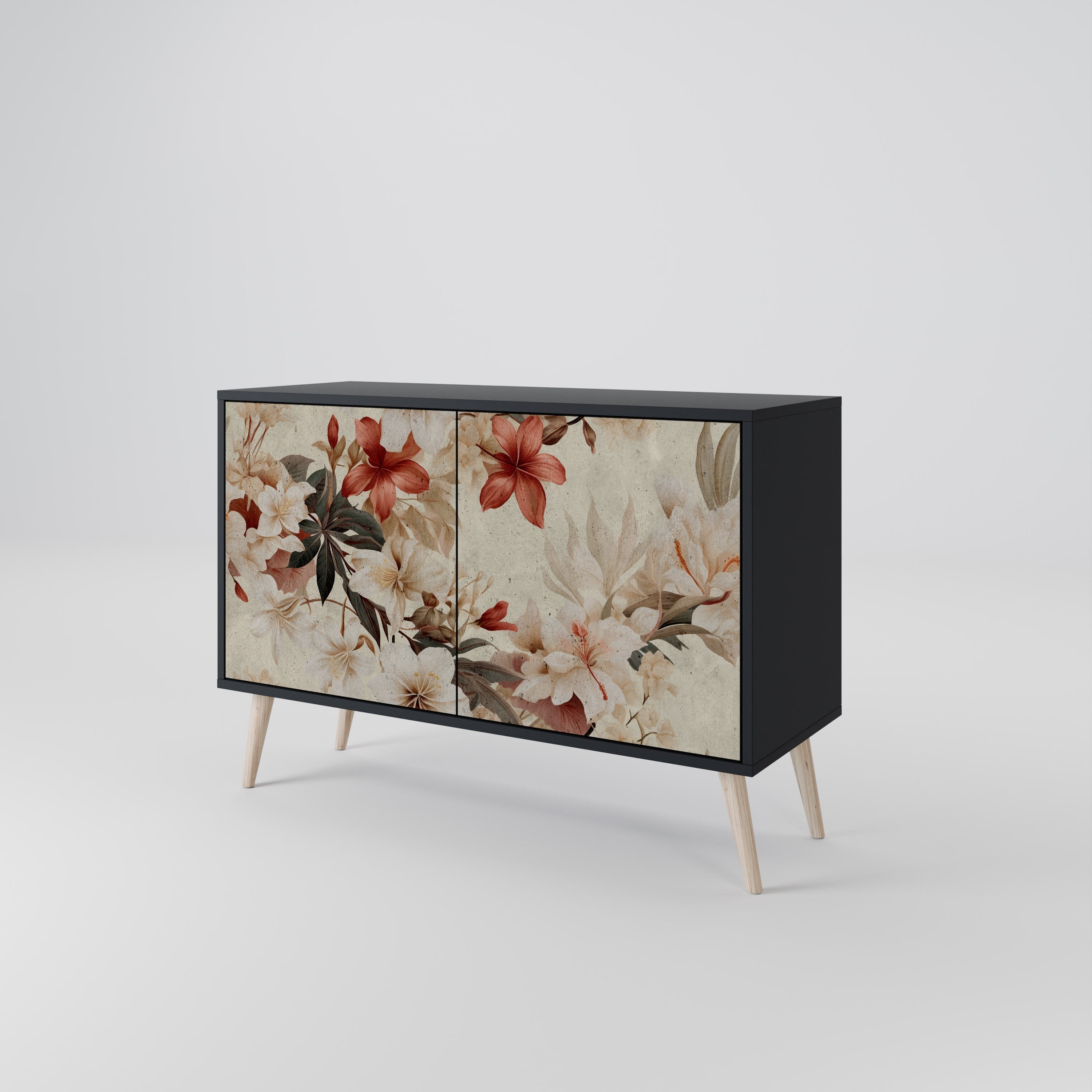 PETAL HARMONY Sideboard mit 2 Türen in Schwarz