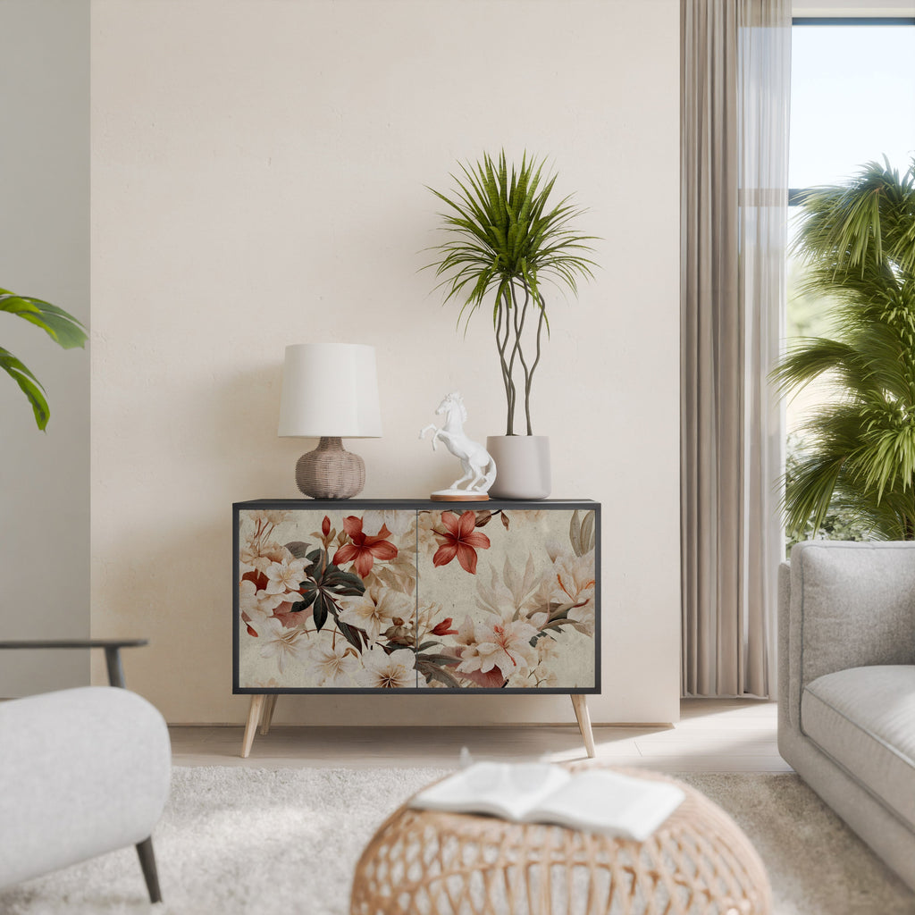 PETAL HARMONY Sideboard mit 2 Türen in Schwarz