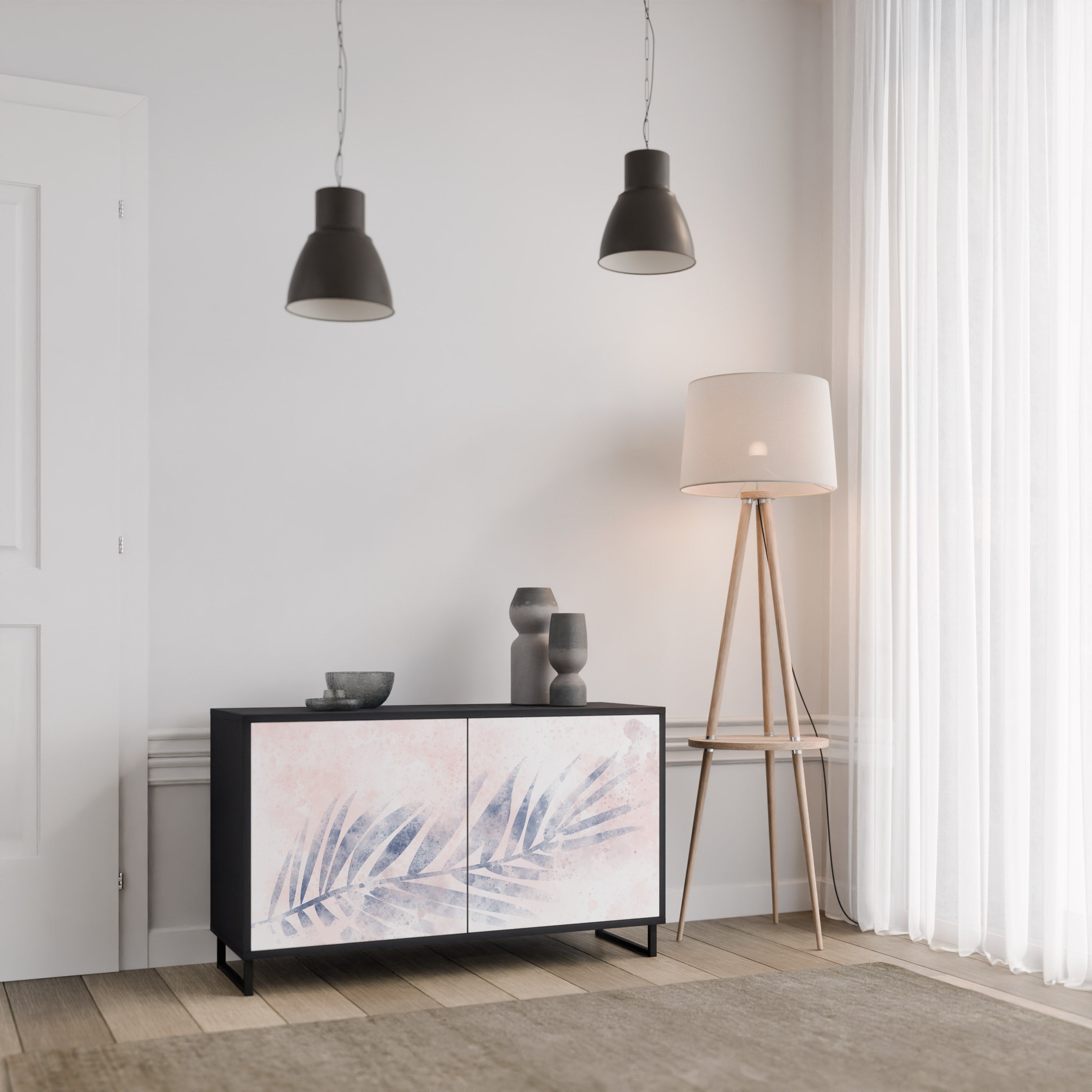 TIMELESS FLOAT Sideboard mit 2 Türen in Schwarz