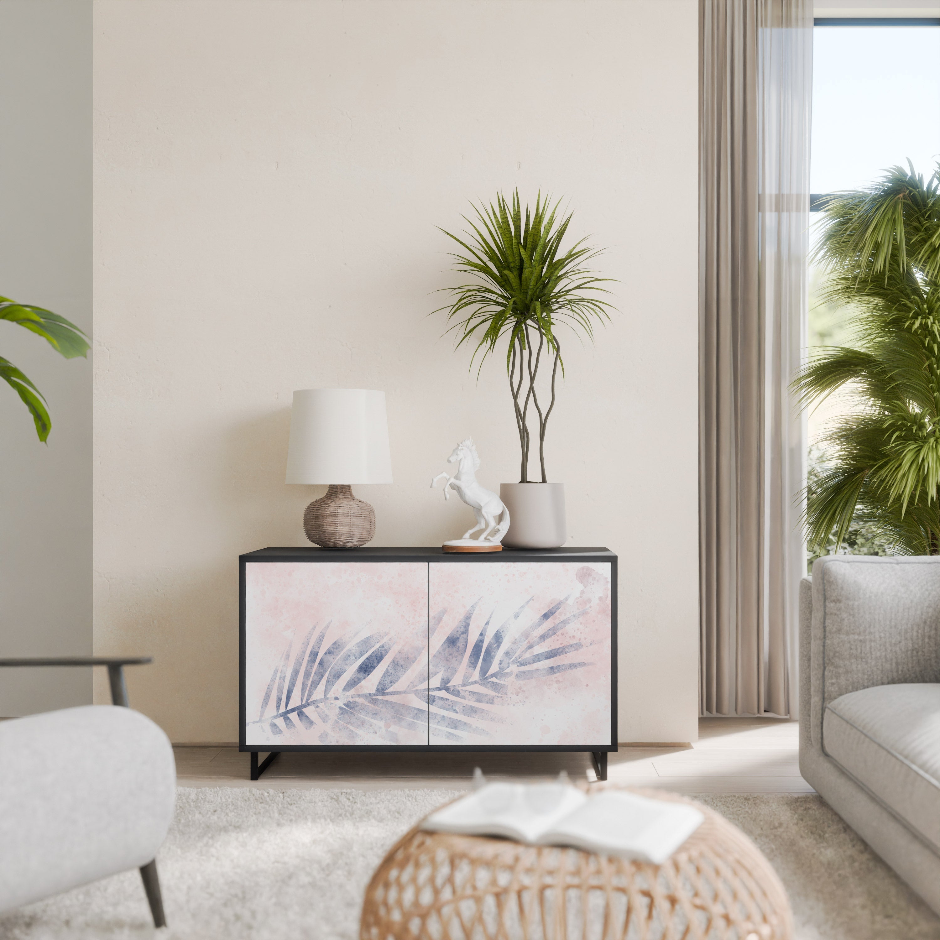 TIMELESS FLOAT Sideboard mit 2 Türen in Schwarz