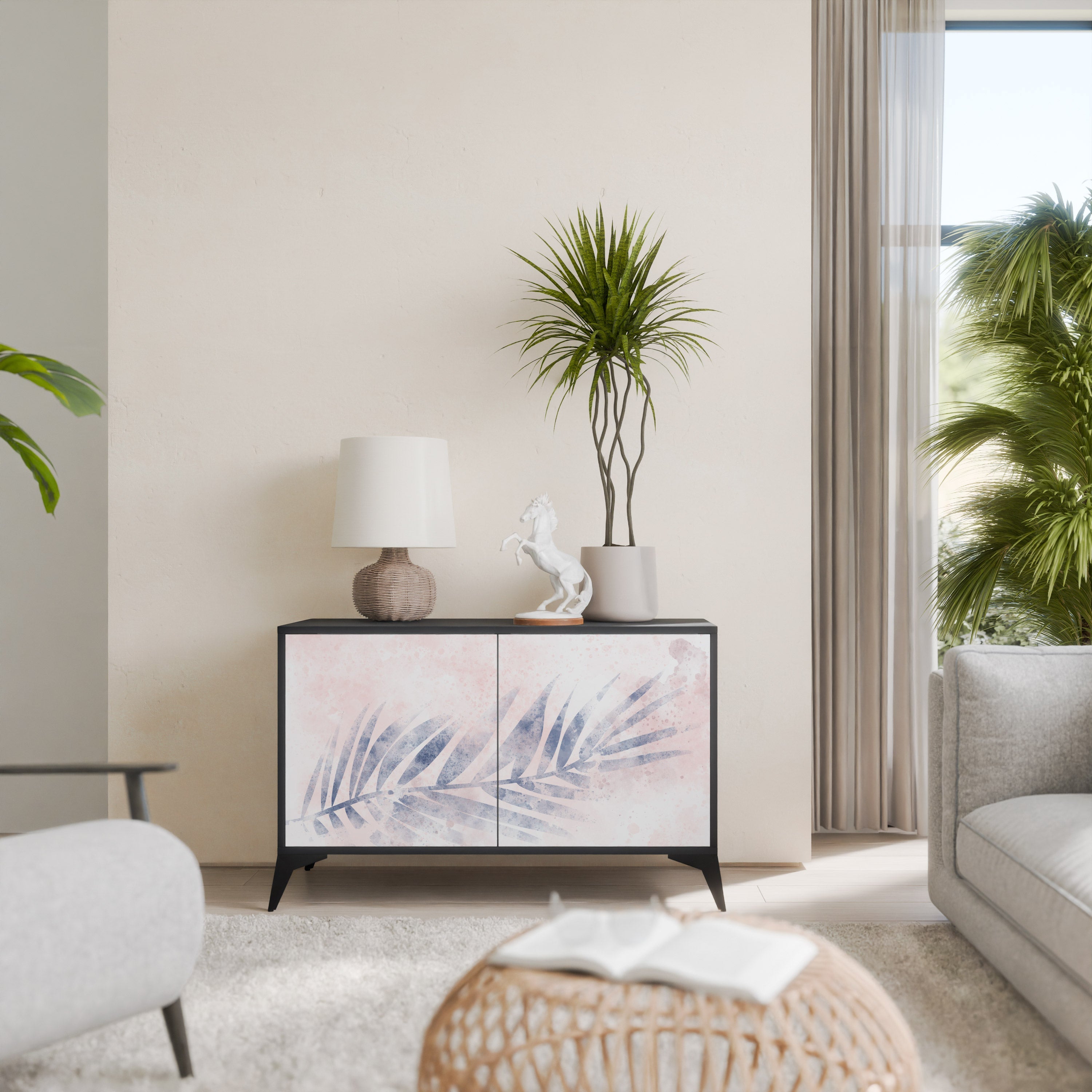 TIMELESS FLOAT Sideboard mit 2 Türen in Schwarz