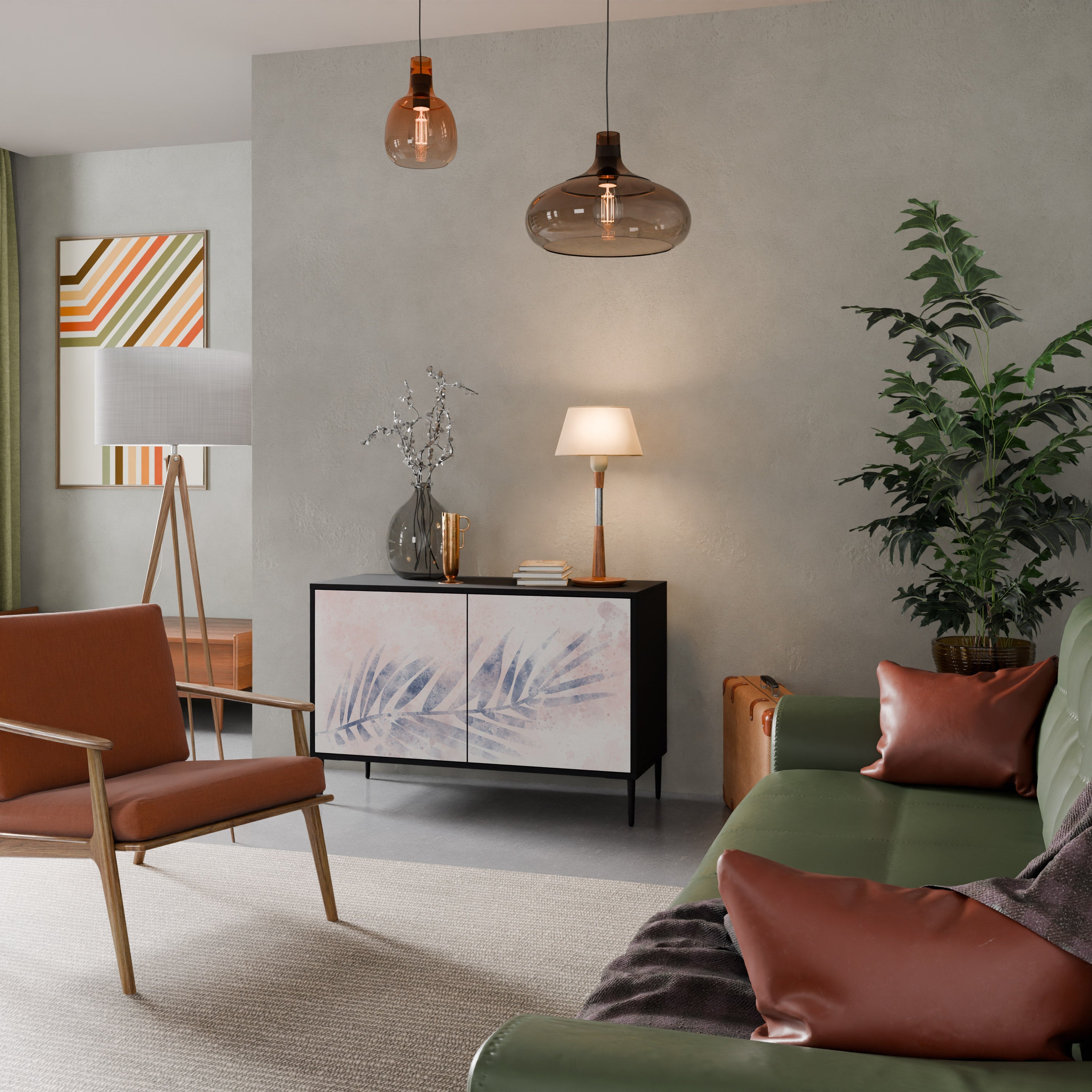 TIMELESS FLOAT Sideboard mit 2 Türen in Schwarz