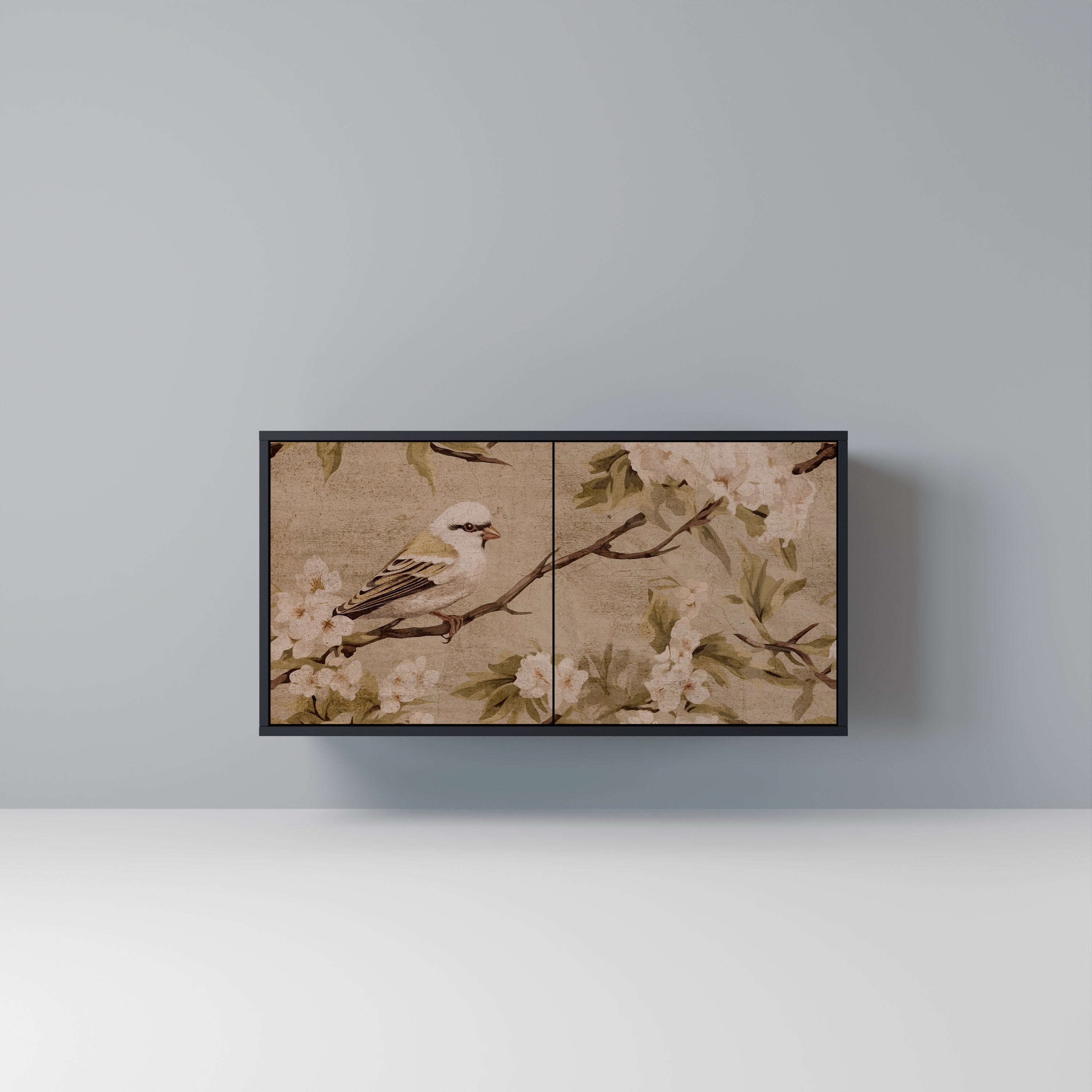 PETAL DISTINGUISH Sideboard mit 2 Türen in Schwarz