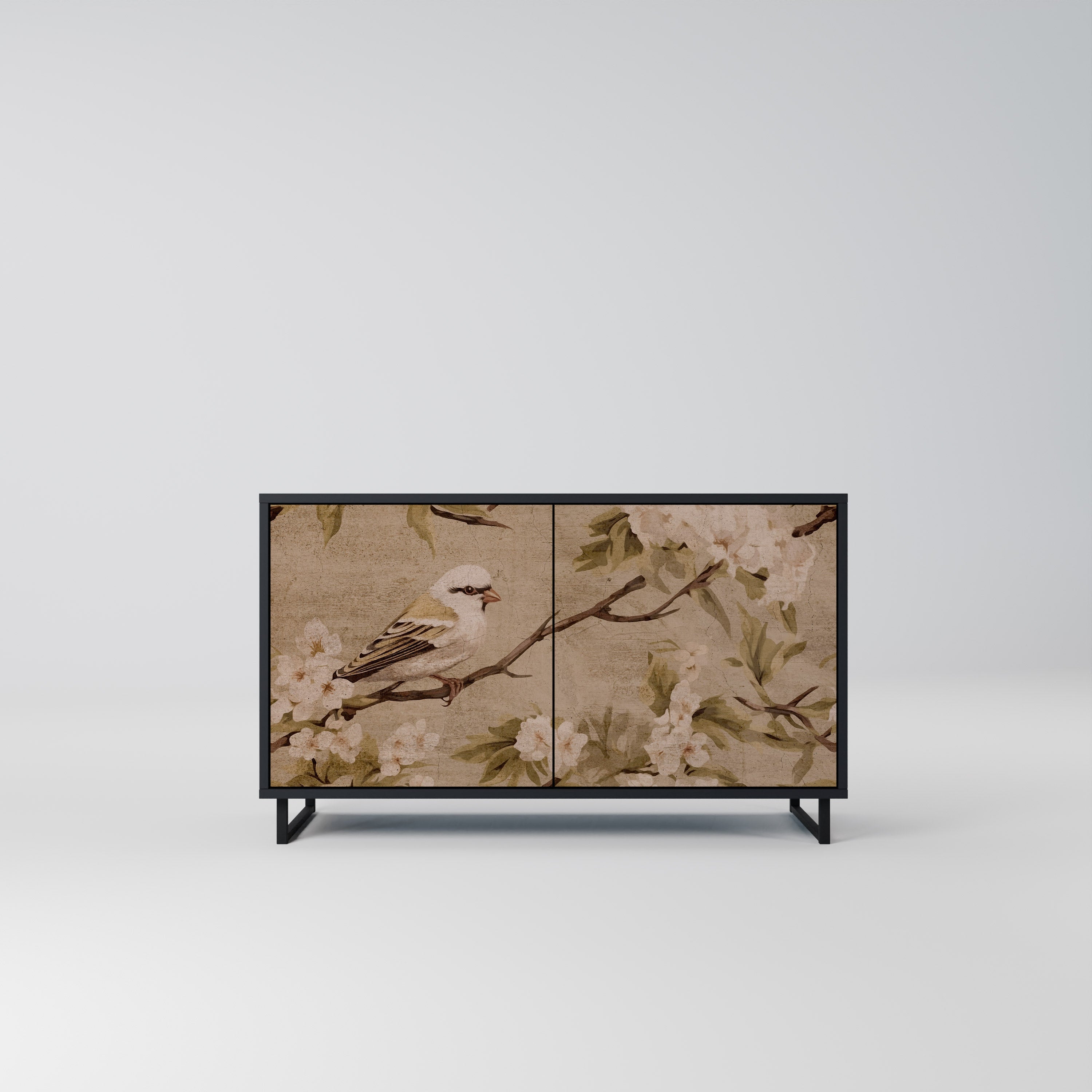 PETAL DISTINGUISH Sideboard mit 2 Türen in Schwarz